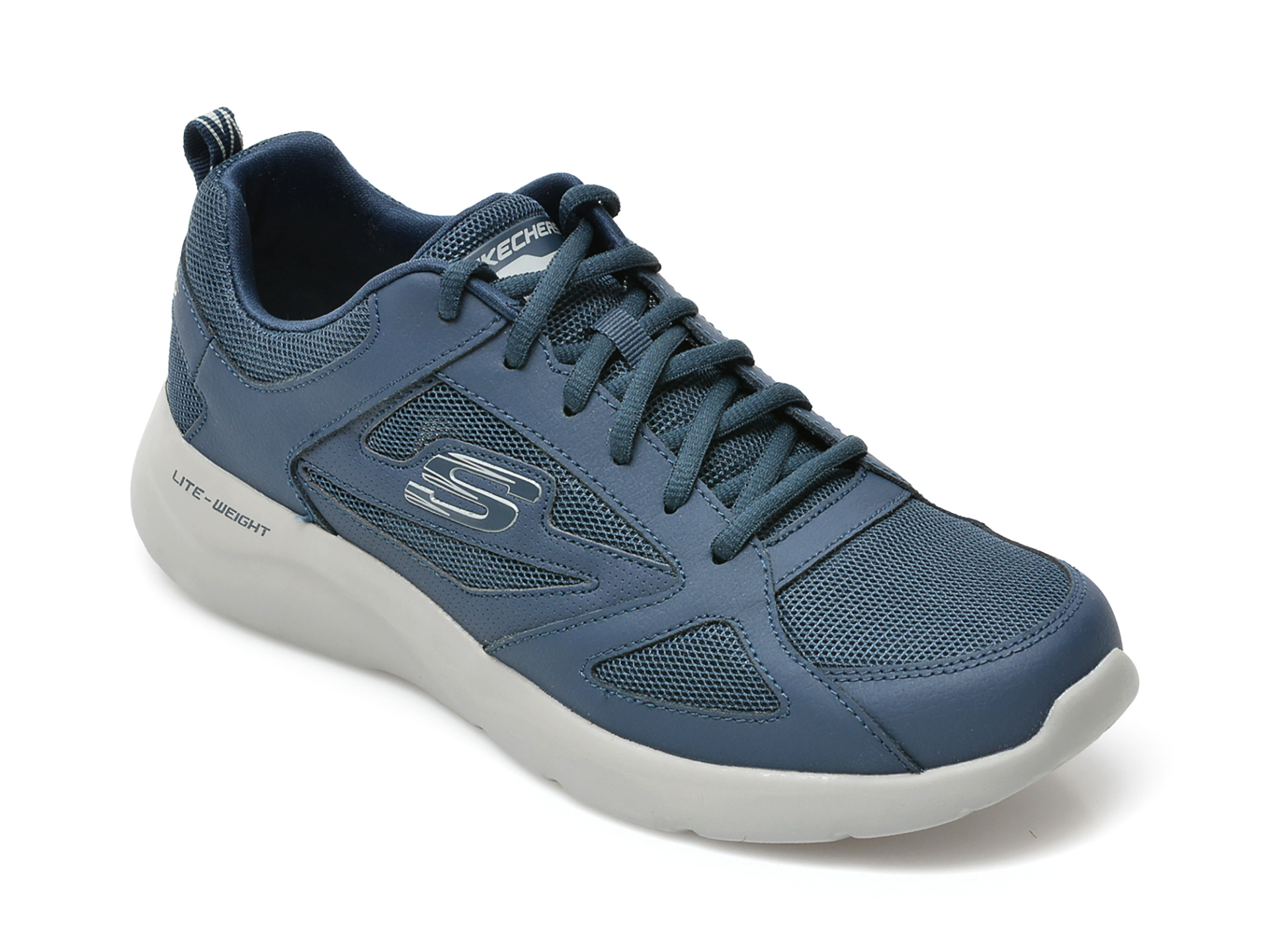 Pantofi sport SKECHERS bleumarin, DYNAMIGHT 2, din material textil si piele naturala