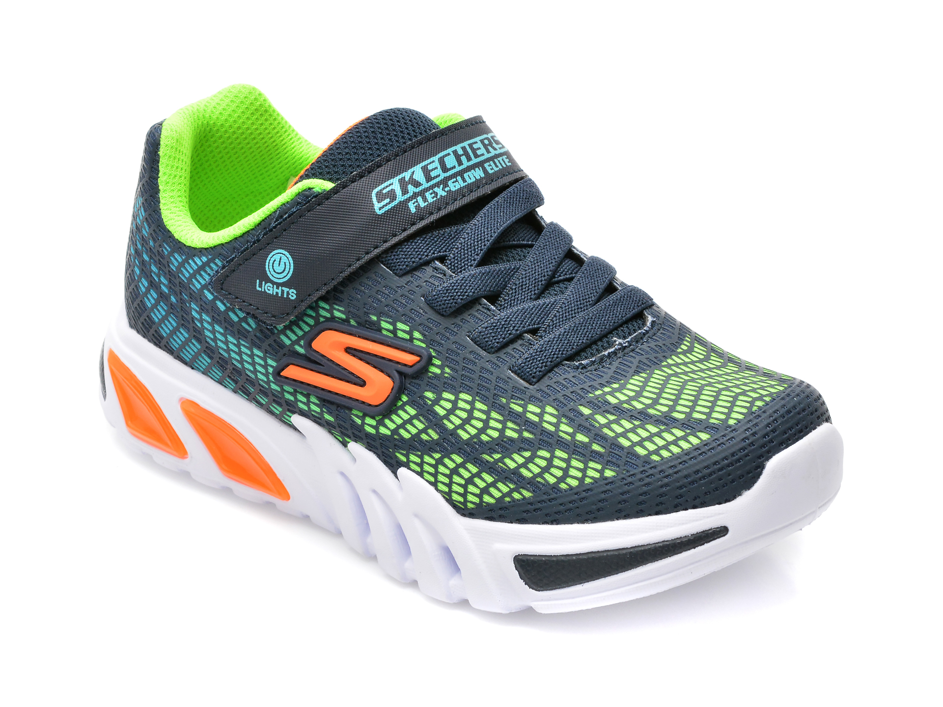 Pantofi sport SKECHERS bleumarin, FLEX-GLOW ELITE 4, din piele ecologica /copii/incaltaminte