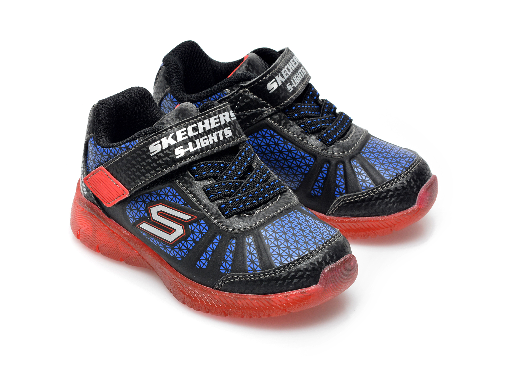 Pantofi sport SKECHERS bleumarin, Illumi-Brights Tuff Track, din piele ecologica - 4