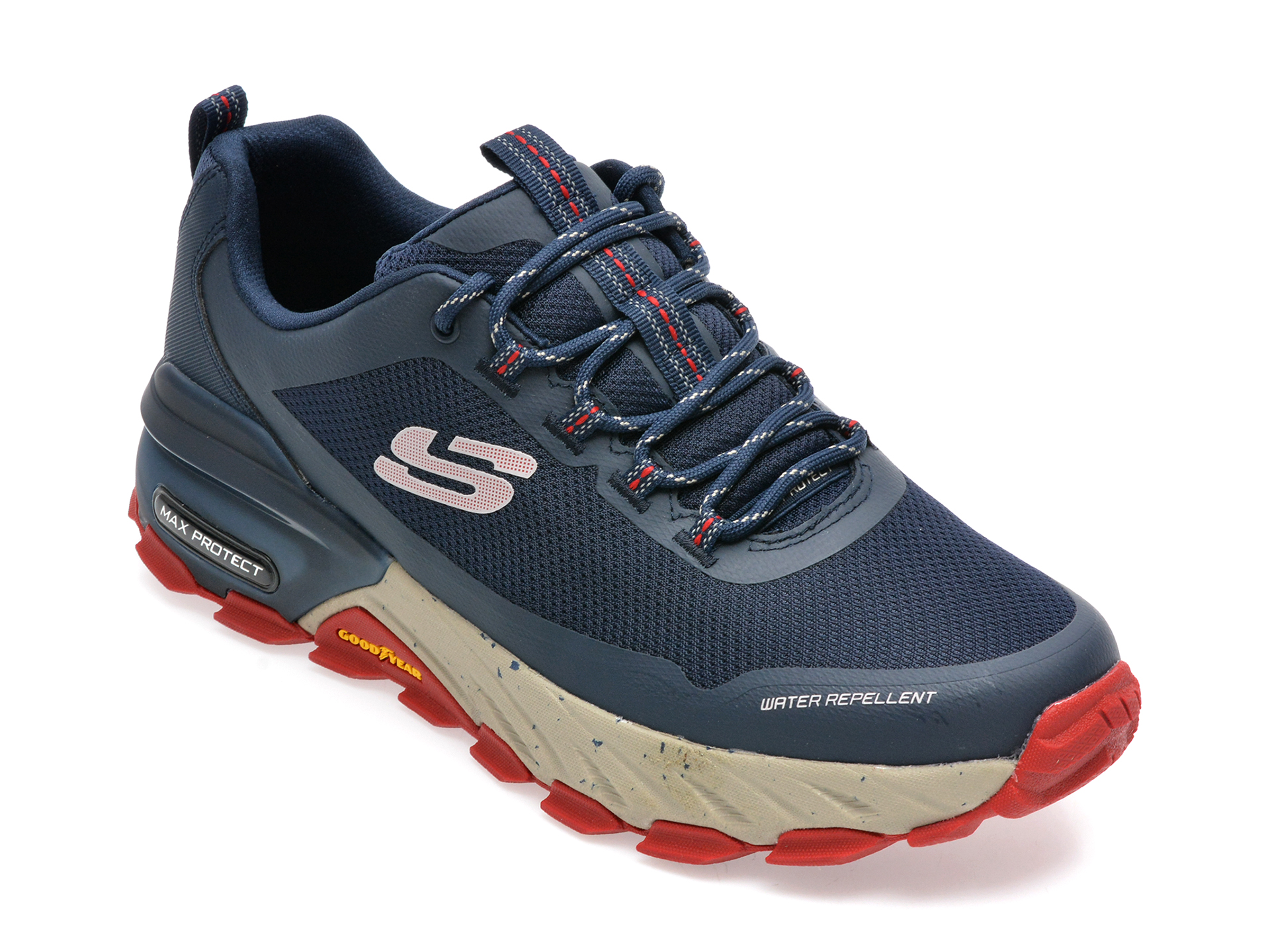 Pantofi sport SKECHERS bleumarin, MAX PROTECT, din material textil si piele ecologica /barbati/pantofi
