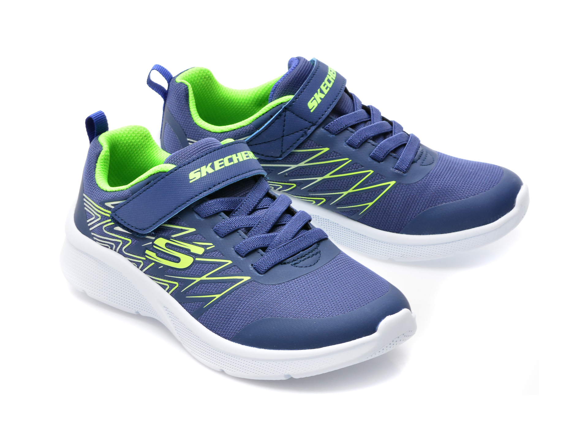 Pantofi sport SKECHERS bleumarin, MICROSPEC , din material textil si piele ecologica - 4
