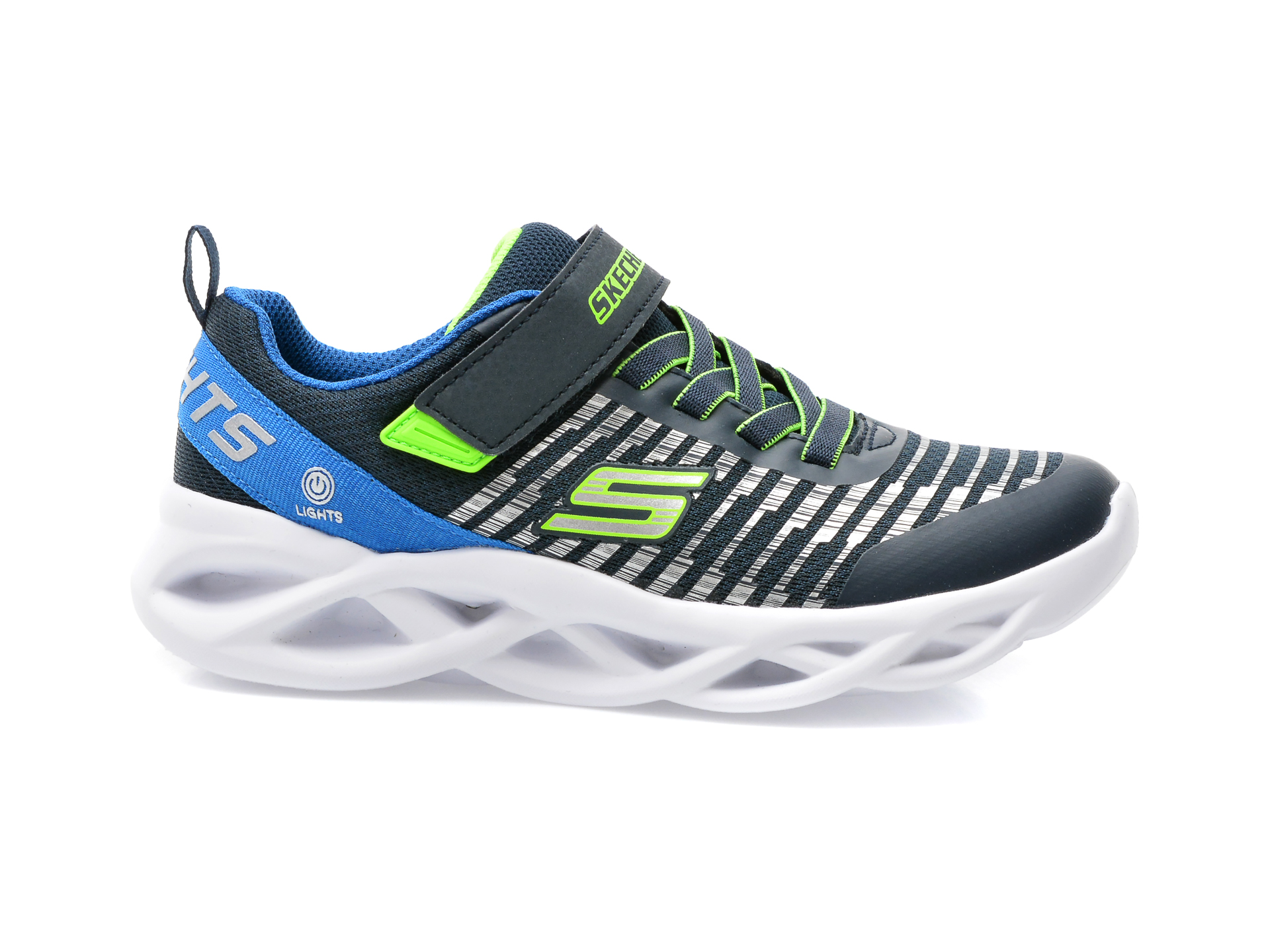 Pantofi sport SKECHERS bleumarin, TWISTY BRIGHTS, din material textil si piele ecologica - 1