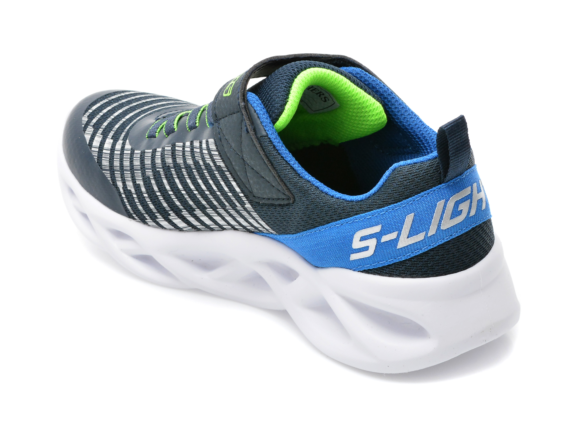 Pantofi sport SKECHERS bleumarin, TWISTY BRIGHTS, din material textil si piele ecologica - 5