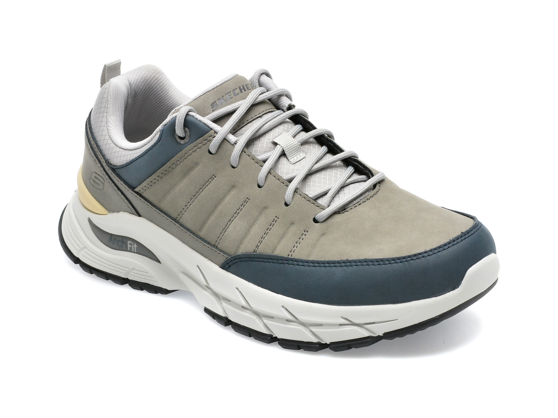Pantofi sport SKECHERS gri, ARCH FIT BAXTER , din piele naturala BARBATI 2023-09-28