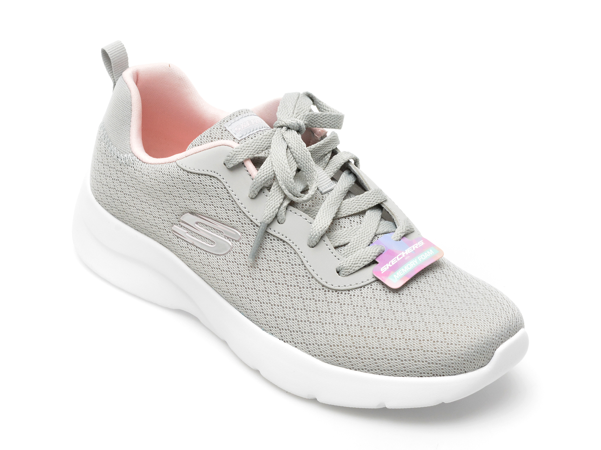 Pantofi sport SKECHERS gri, DYNAMIGHT 2.0, din material textil /femei/pantofi imagine super redus 2022