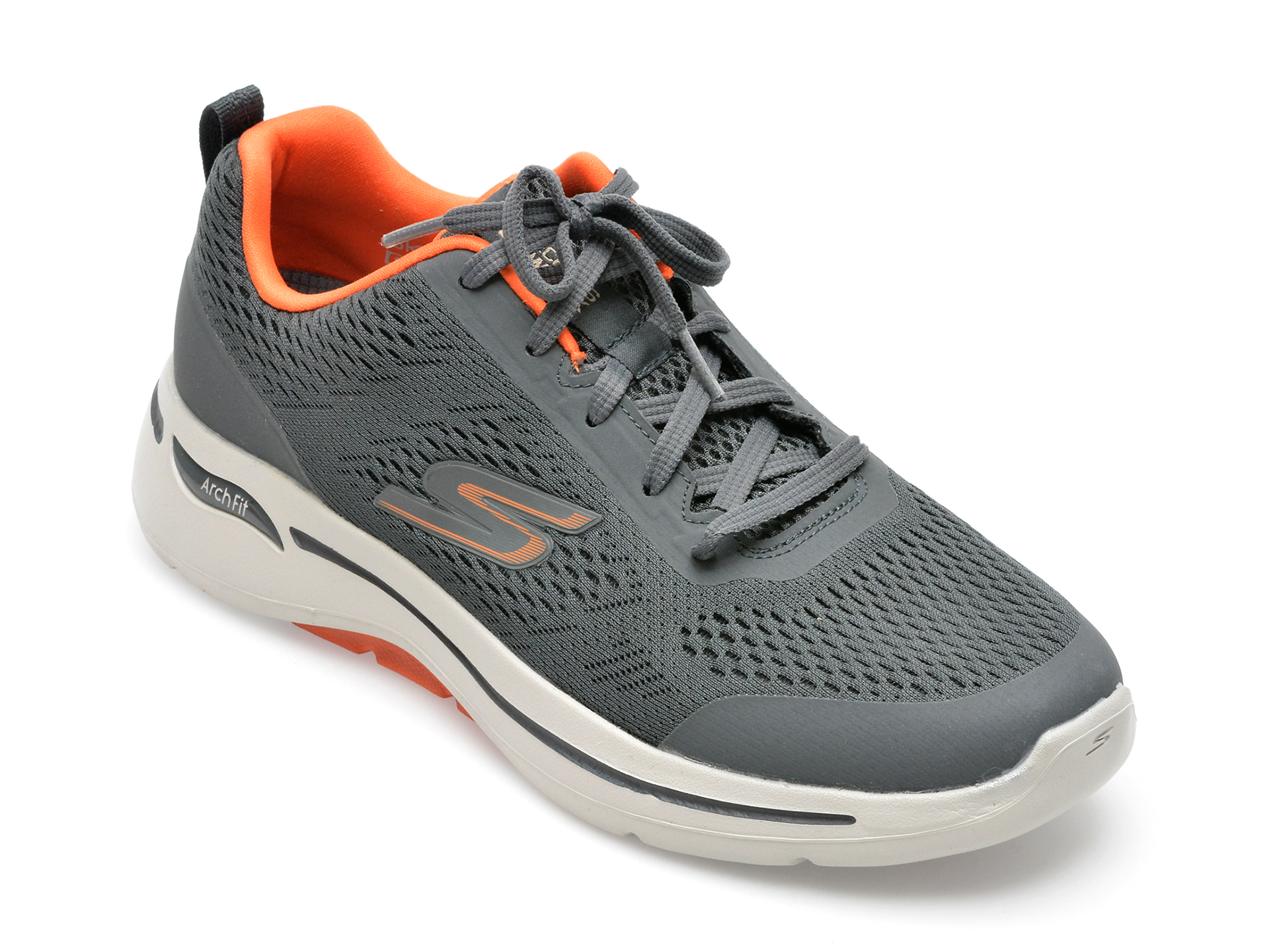 Pantofi sport SKECHERS gri, GO WALK ARCH FIT, din material textil /barbati/pantofi