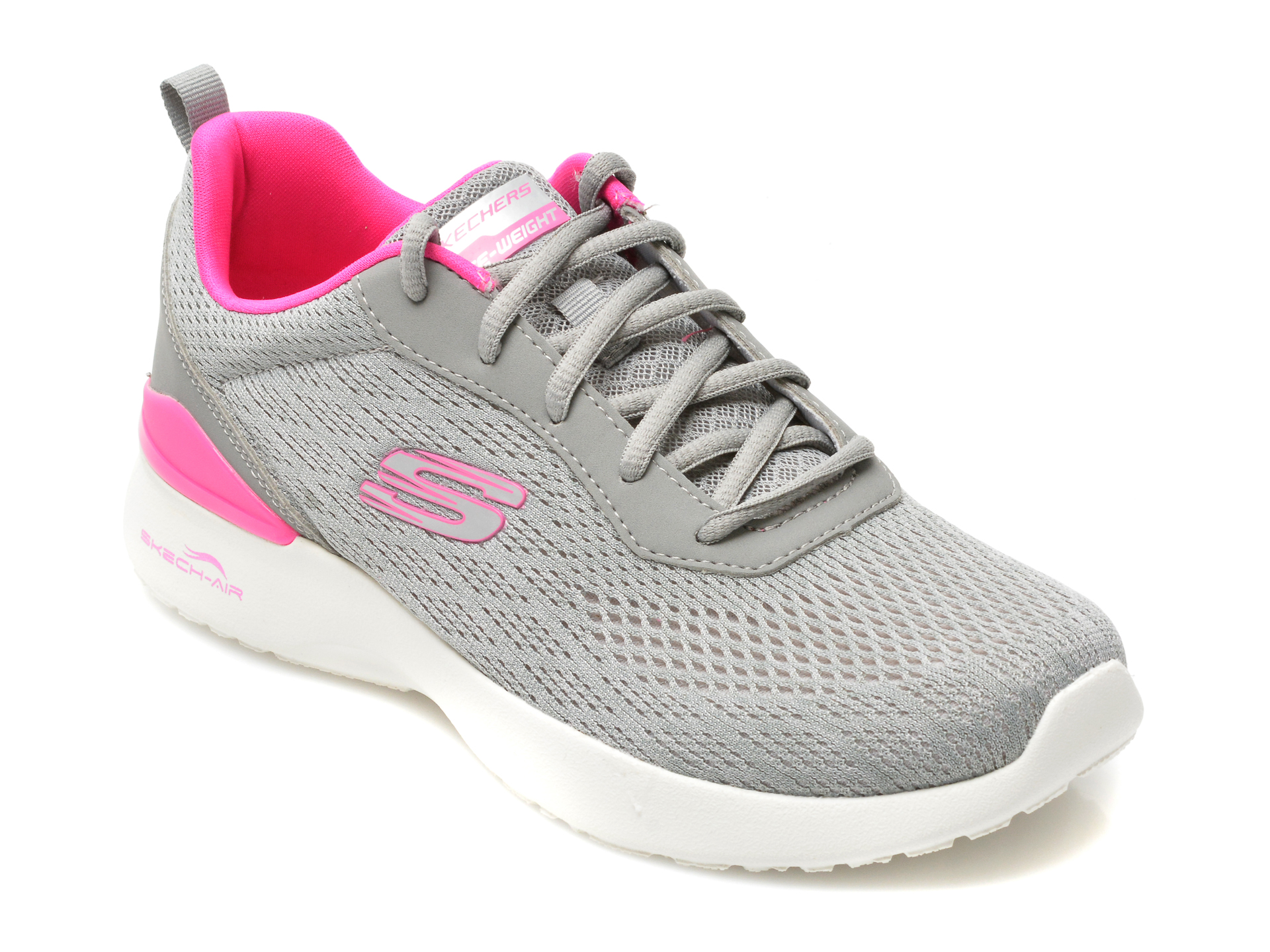 Pantofi sport SKECHERS gri, SKECH-AIR DYNAMIGHT, din material textil otter imagine noua