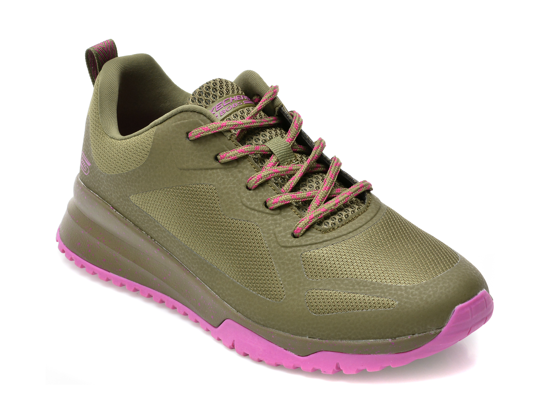 Pantofi sport SKECHERS kaki, BOBS SQUAD 3, din material textil si piele ecologica /femei/pantofi imagine noua