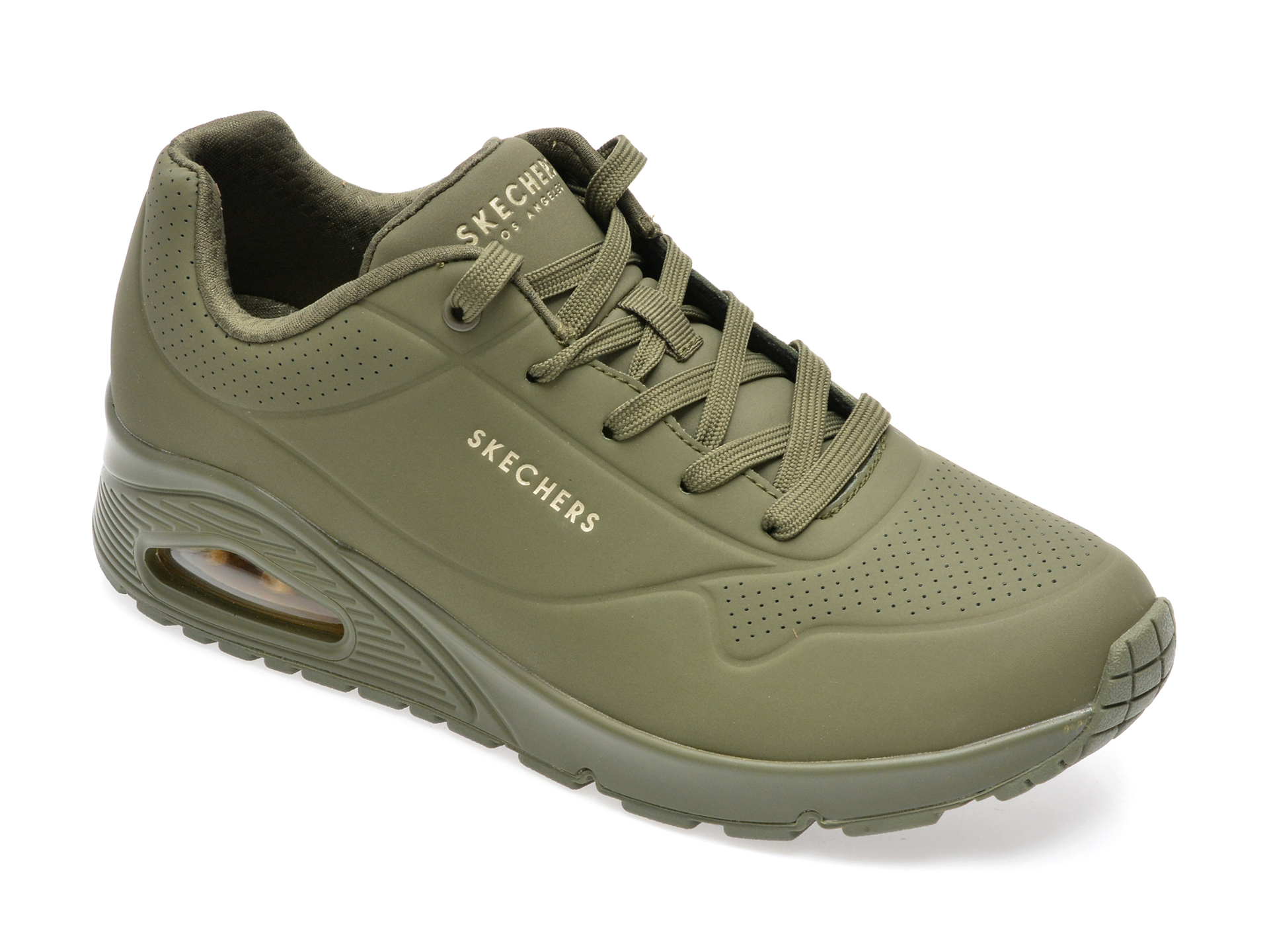 Pantofi sport SKECHERS kaki, UNO, din piele ecologica /femei/pantofi imagine noua