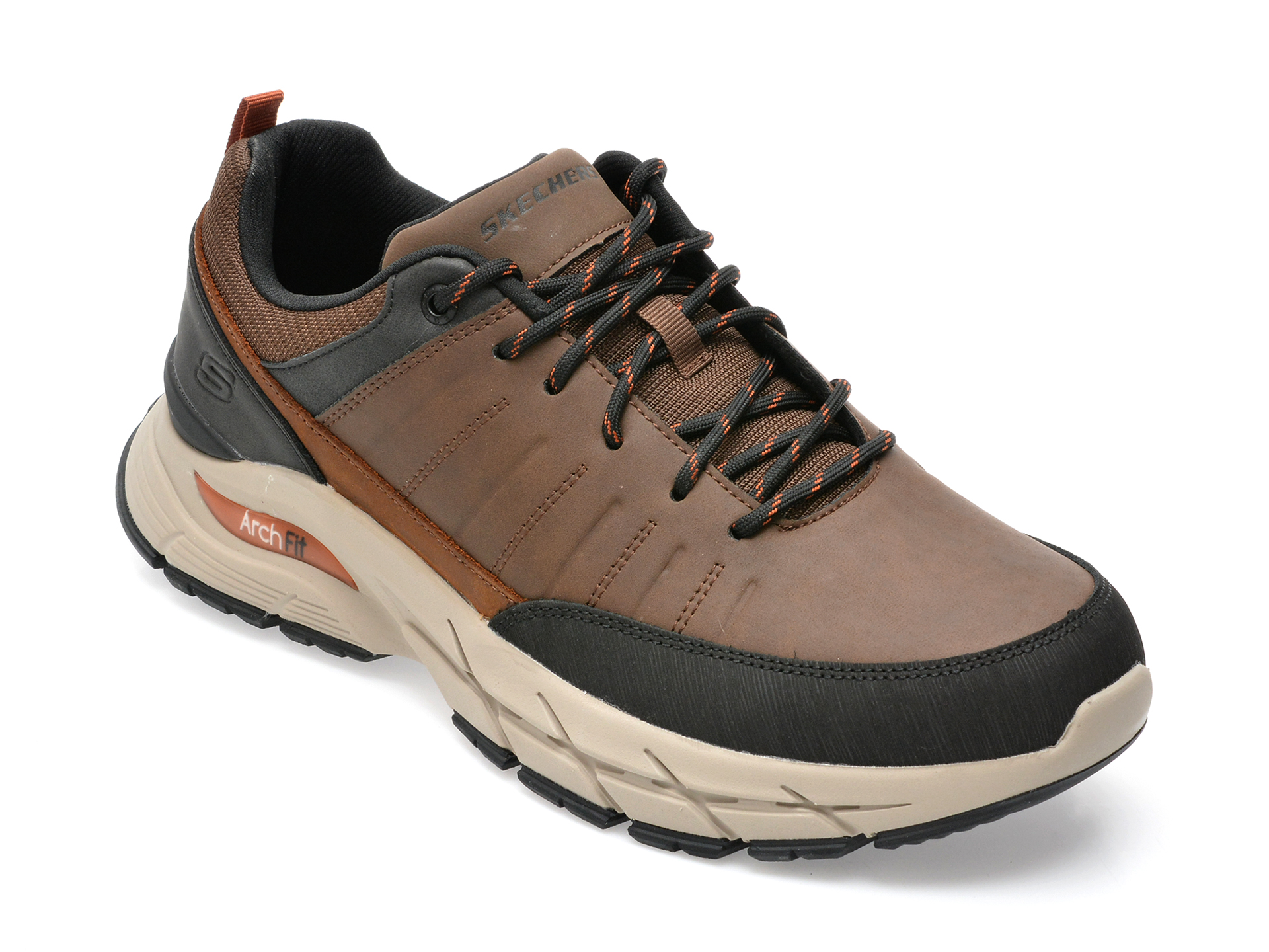 Pantofi sport SKECHERS maro, ARCH FIT BAXTER, din piele naturala /barbati/pantofi