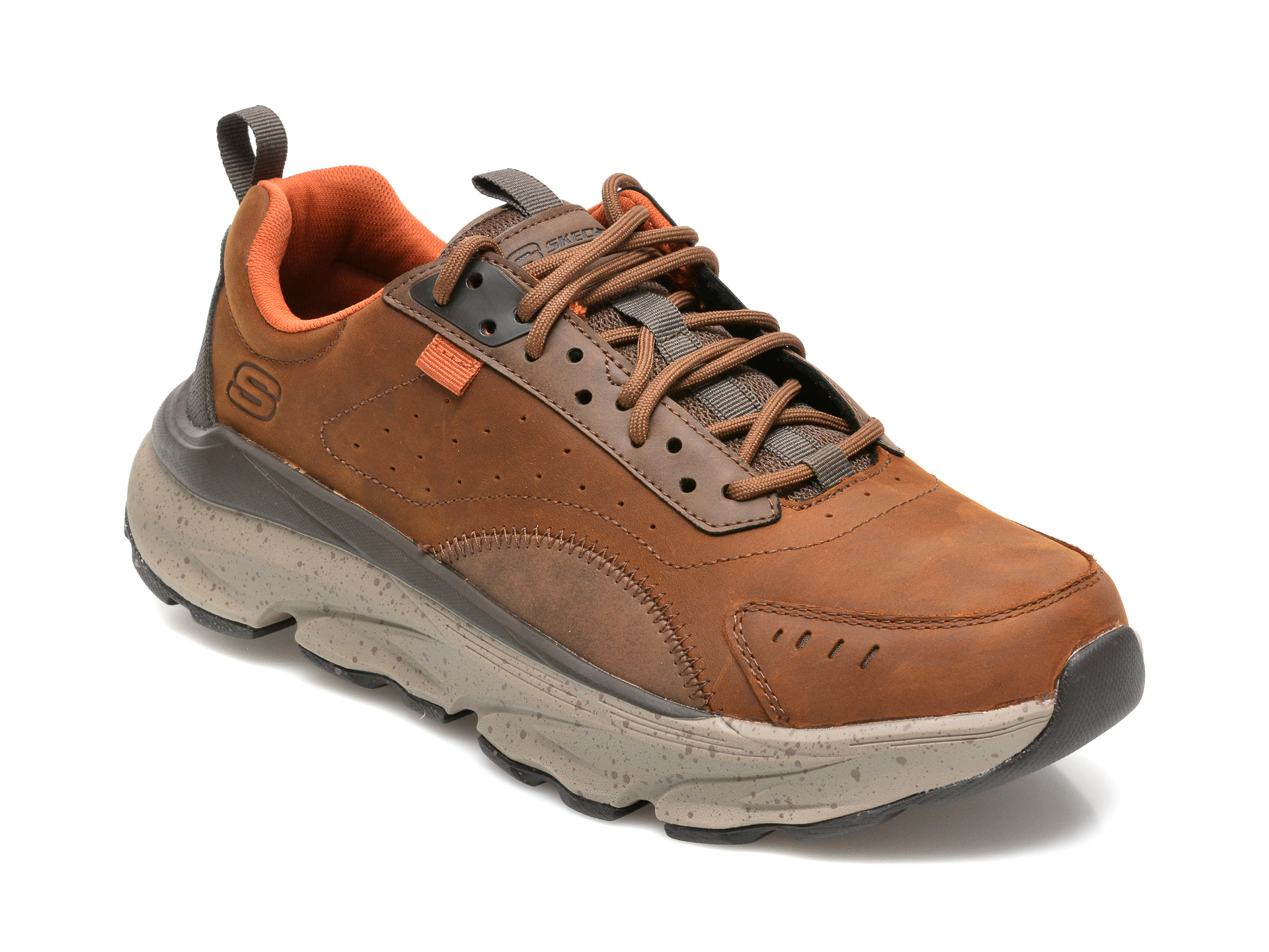 Pantofi sport SKECHERS maro, DELMONT, din piele naturala otter.ro