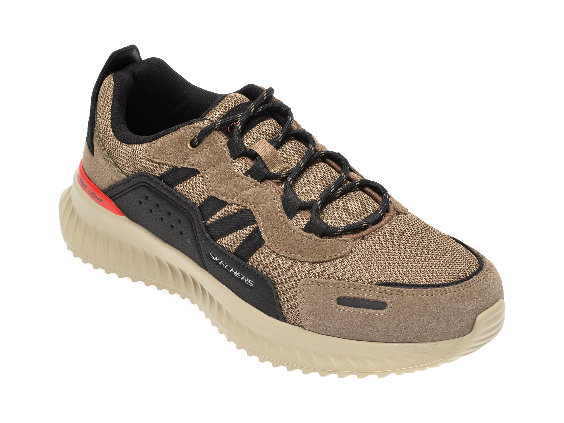 Pantofi sport SKECHERS maro Matera 2.0, din material textil si piele intoarsa