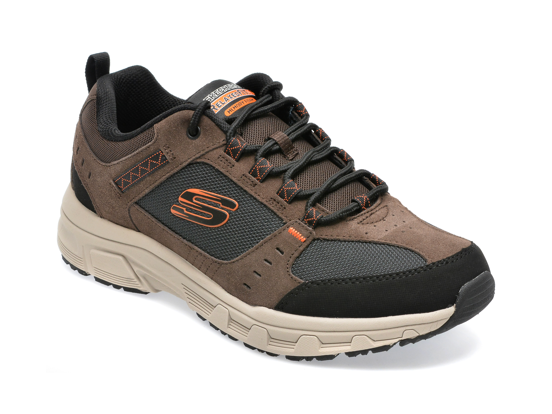Pantofi sport SKECHERS maro, OAK CANYON, din piele naturala si material textil /barbati/pantofi