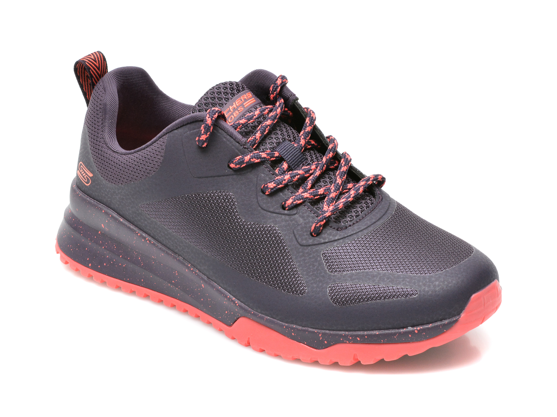 Pantofi sport SKECHERS mov, BOBS SQUAD, din material textil si piele ecologica otter imagine noua