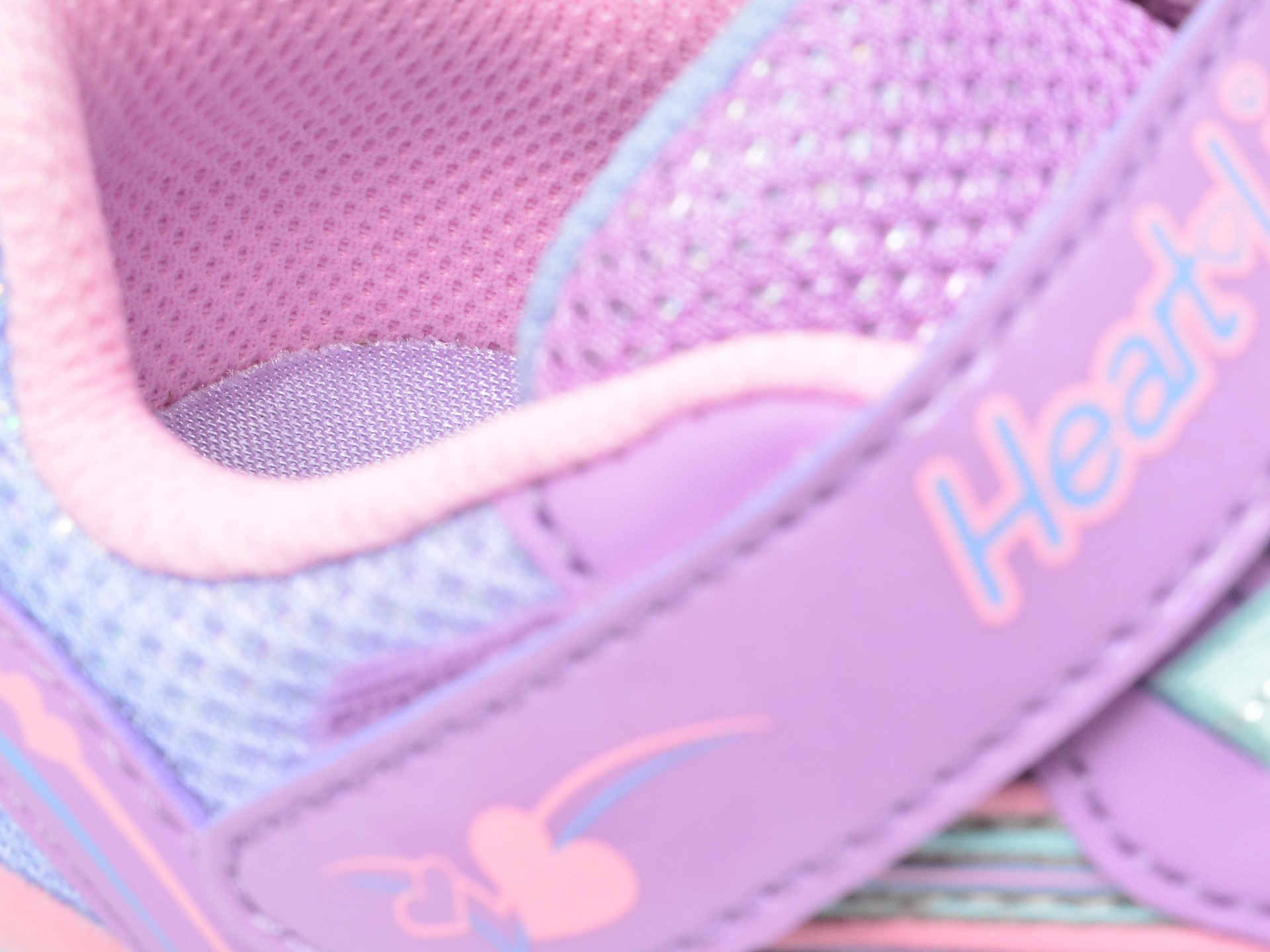 Pantofi sport SKECHERS mov, Heart Lights, din material textil si piele ecologica - 3