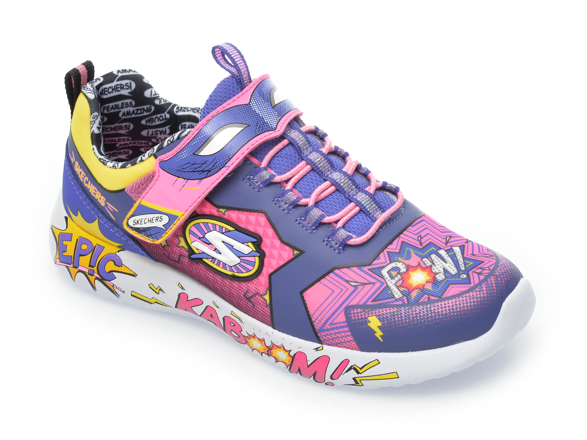 Pantofi sport SKECHERS multicolor, Dynamight Hero Status, din material textil imagine otter.ro