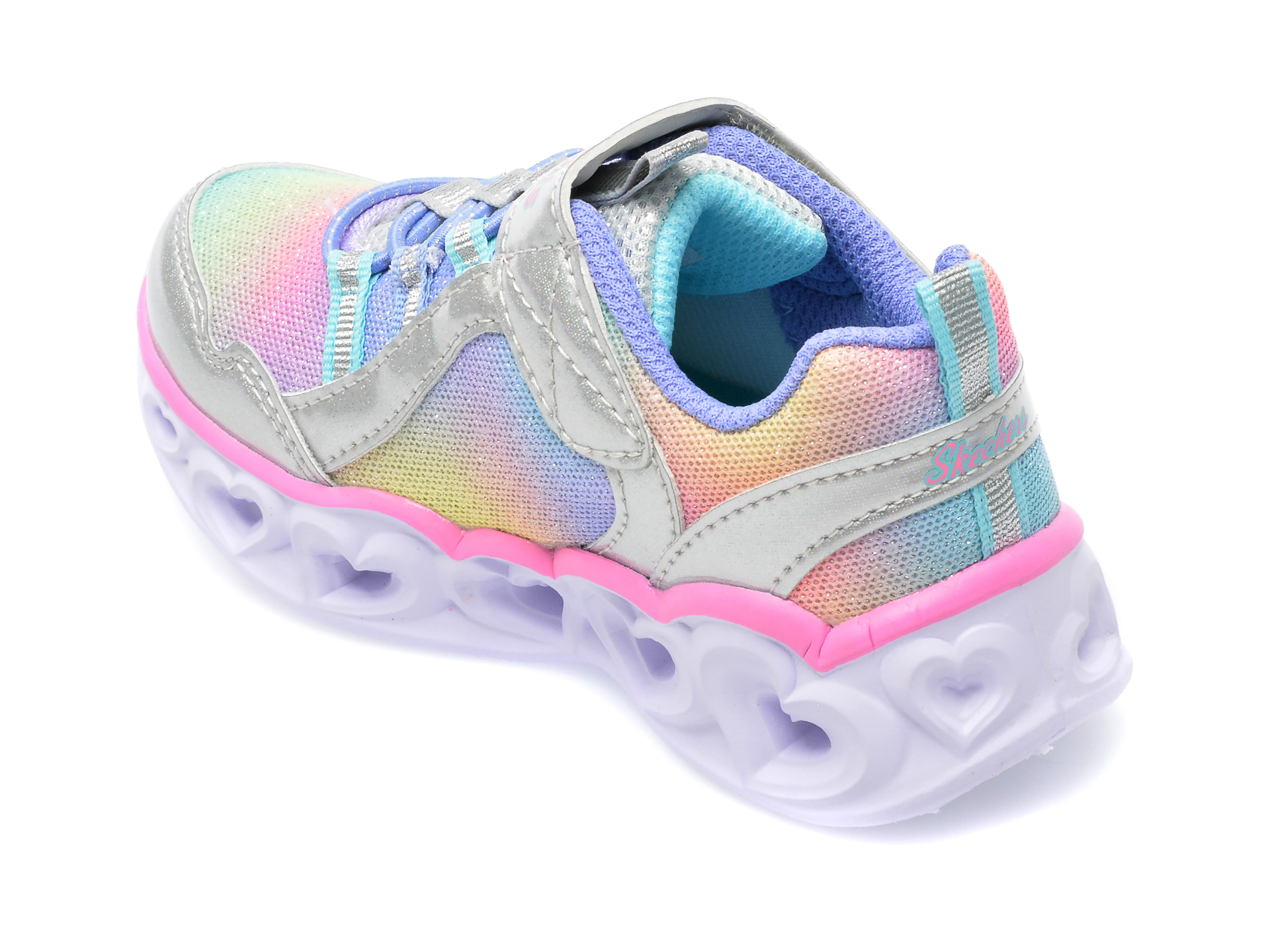Pantofi sport SKECHERS multicolor, HEART LIGHTS, din piele ecologica - 5