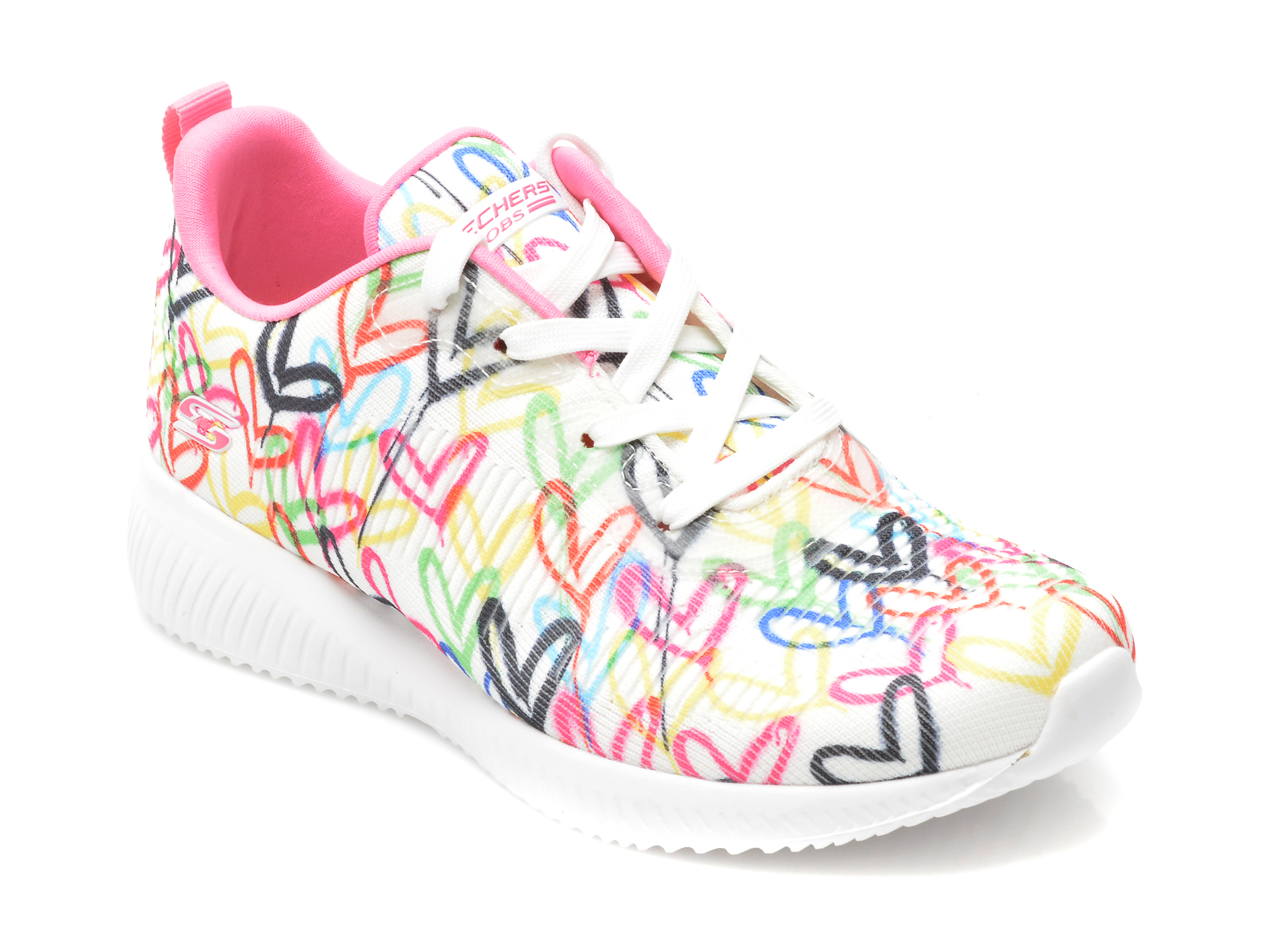 Pantofi sport SKECHERS multicolori, BOBS SQUAD, din material textil otter imagine noua