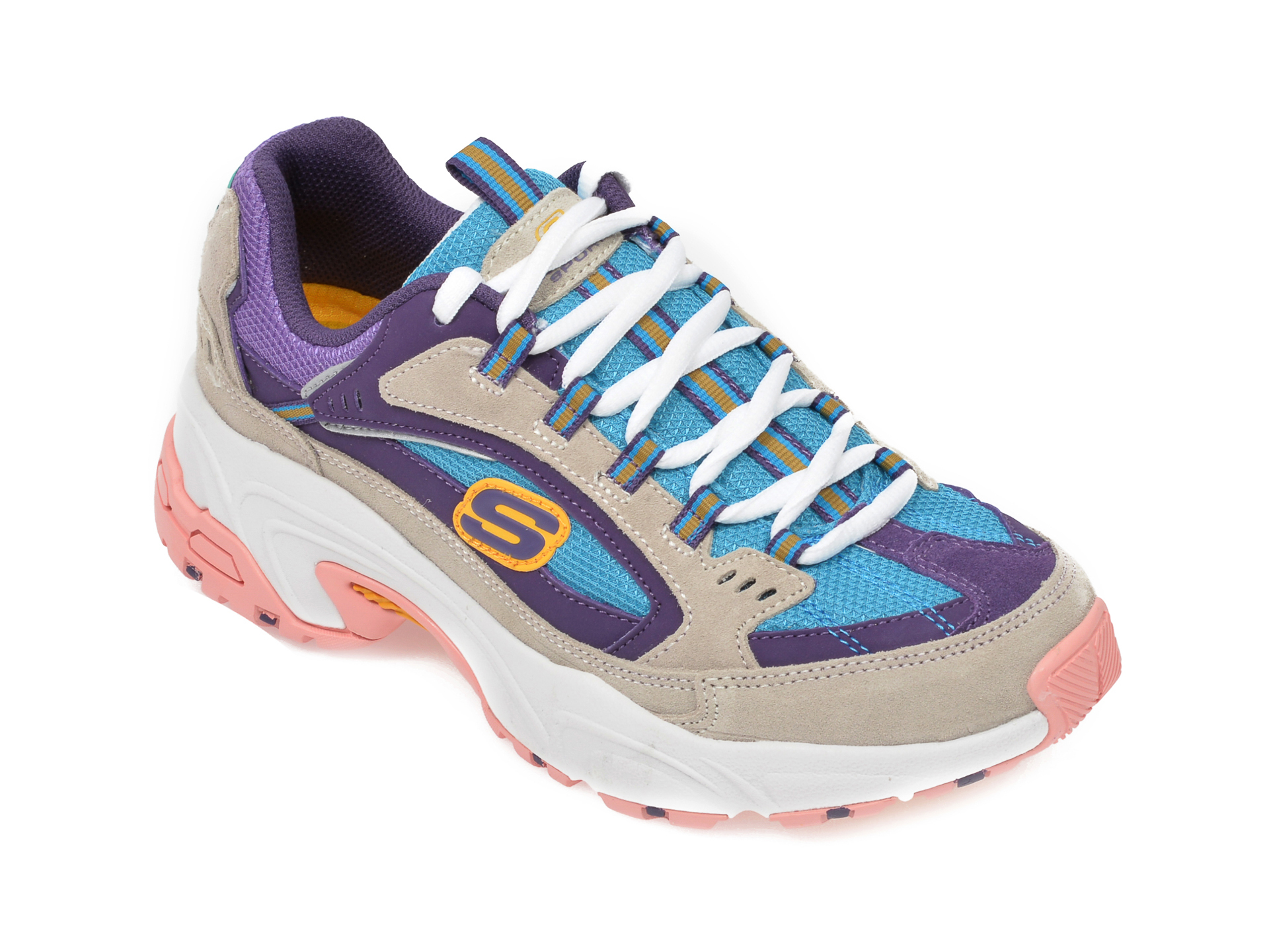 Pantofi sport SKECHERS multicolori, Stamina Sugar Rocks, din piele naturala