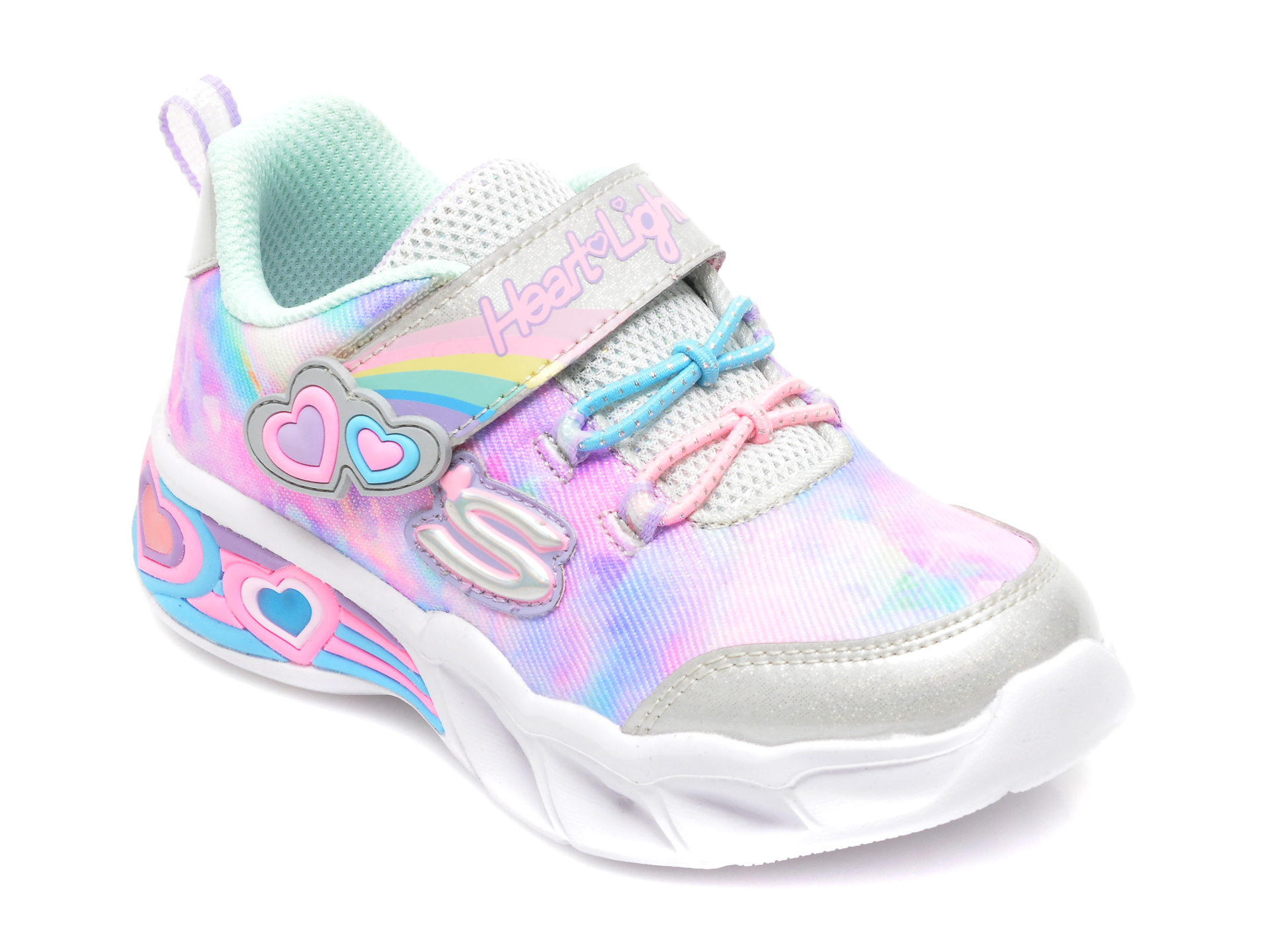 Pantofi sport SKECHERS multicolori, SWEETHEART LIGHTS, din material textil imagine reduceri black friday 2021 otter.ro