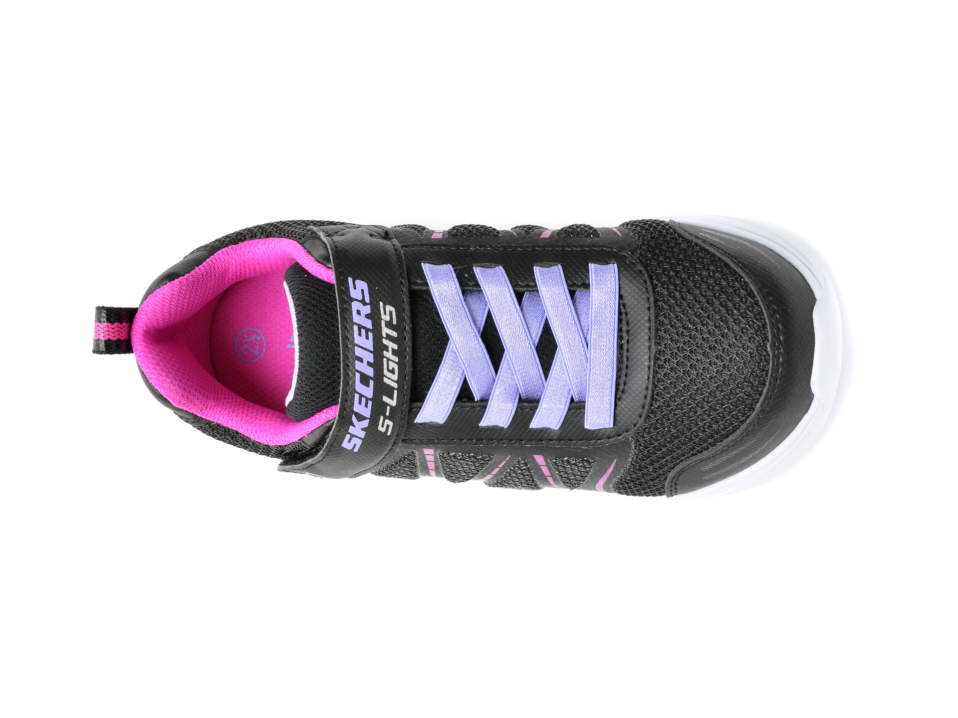 Pantofi sport SKECHERS negri, 302302L, din material textil si piele ecologica - 6