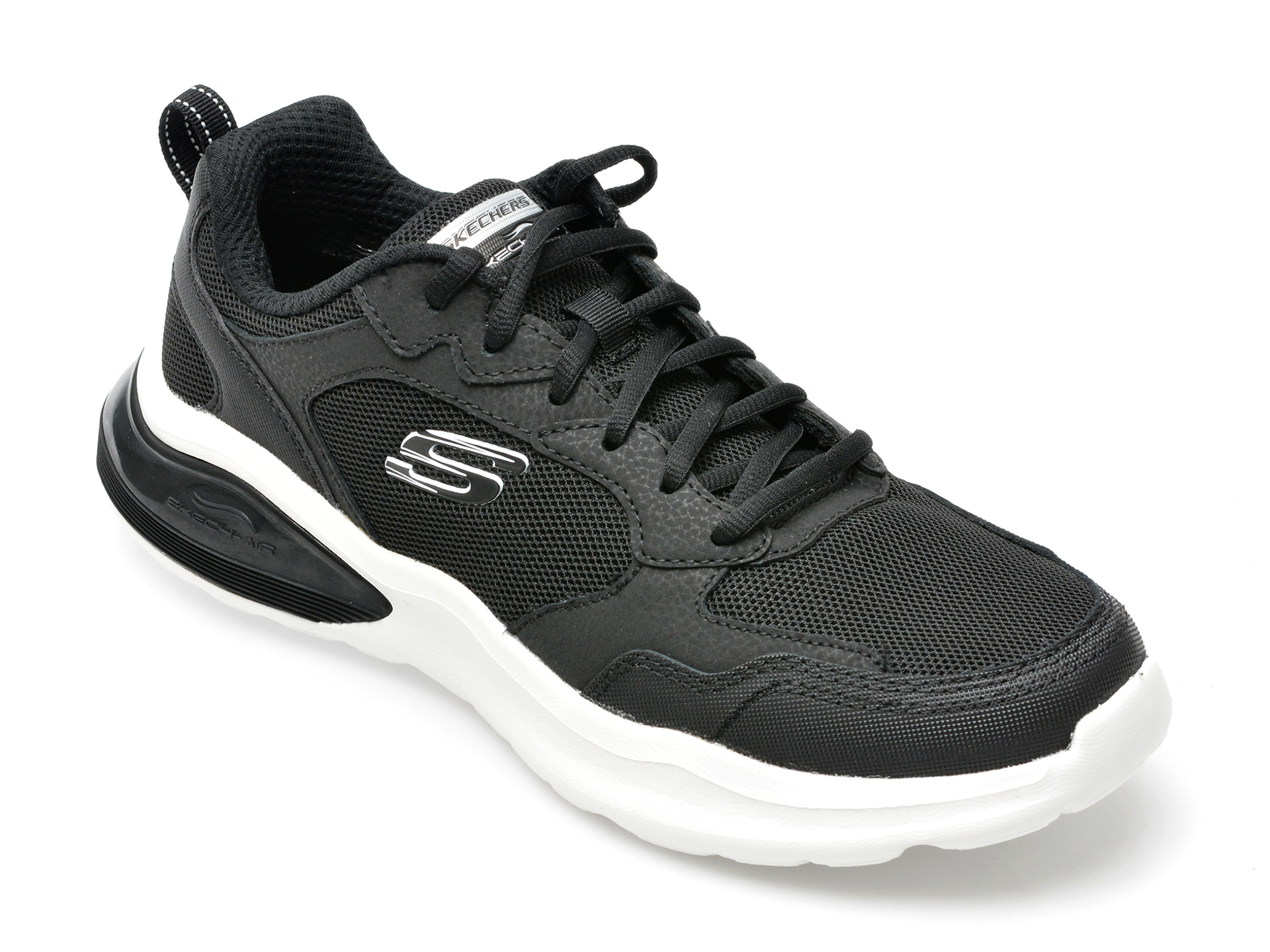Pantofi sport SKECHERS negri, AIR CUSHIONING, din material textil