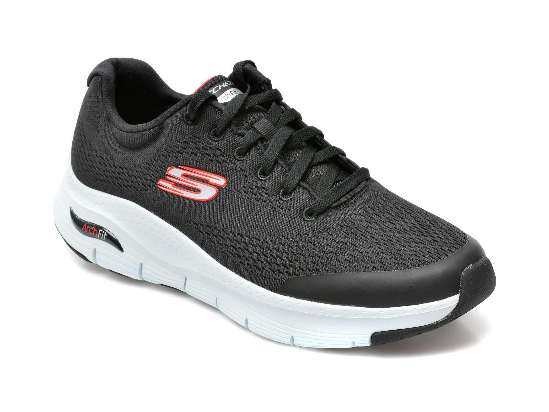 Pantofi sport SKECHERS negri, Arch Fit, din material textil si piele ecologica Skechers otter.ro
