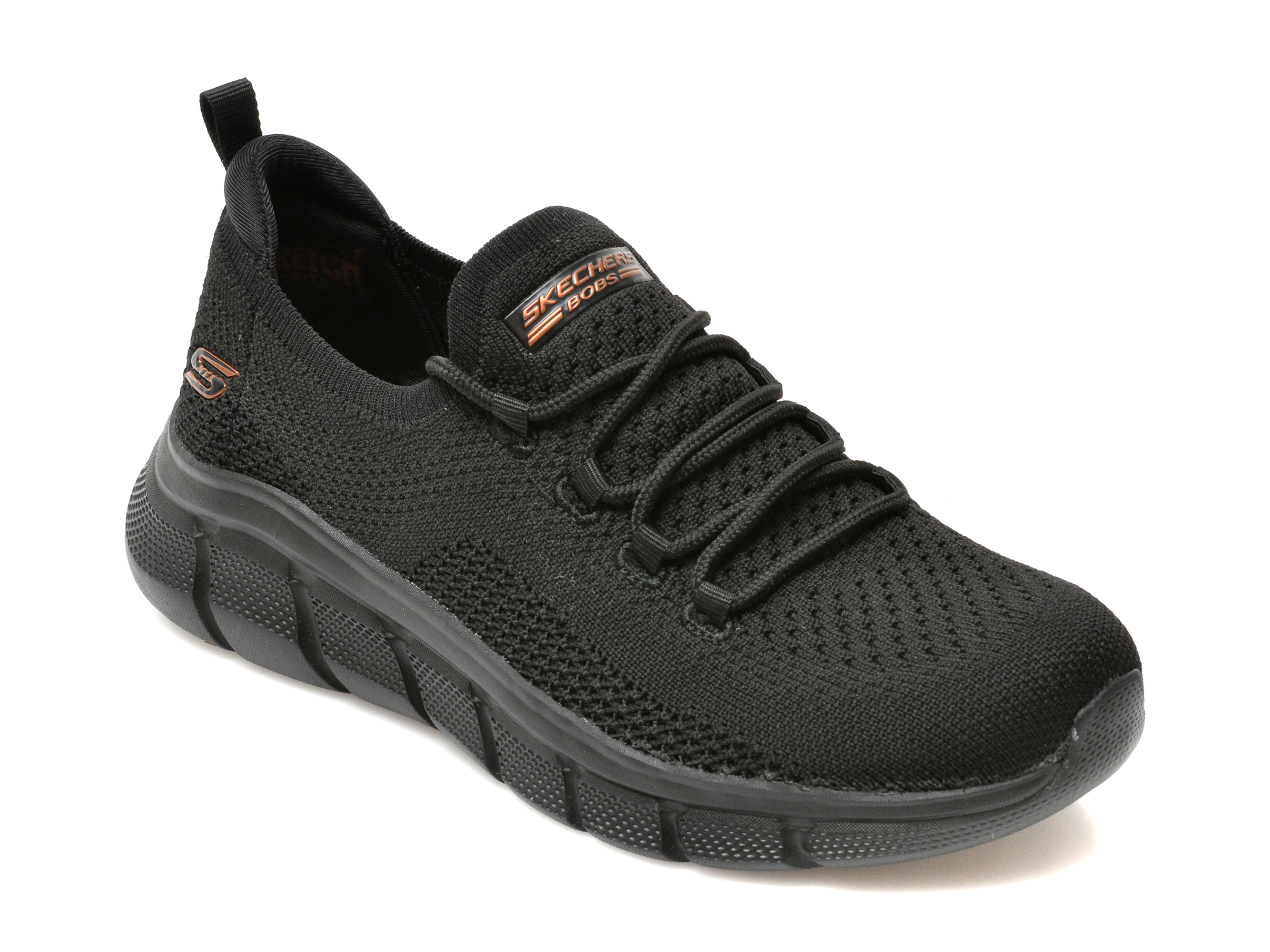 Pantofi sport SKECHERS negri, BOBS B FLEX, din material textil otter imagine noua