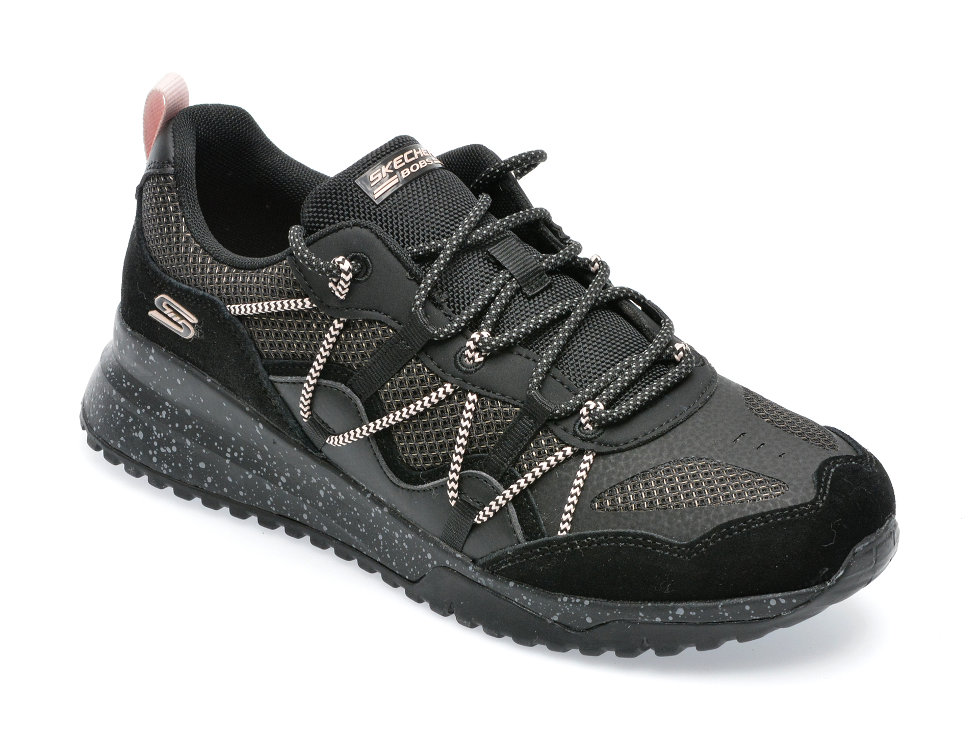 Pantofi sport SKECHERS negri, BOBS SQUAD 3, din material textil /femei/pantofi imagine super redus 2022