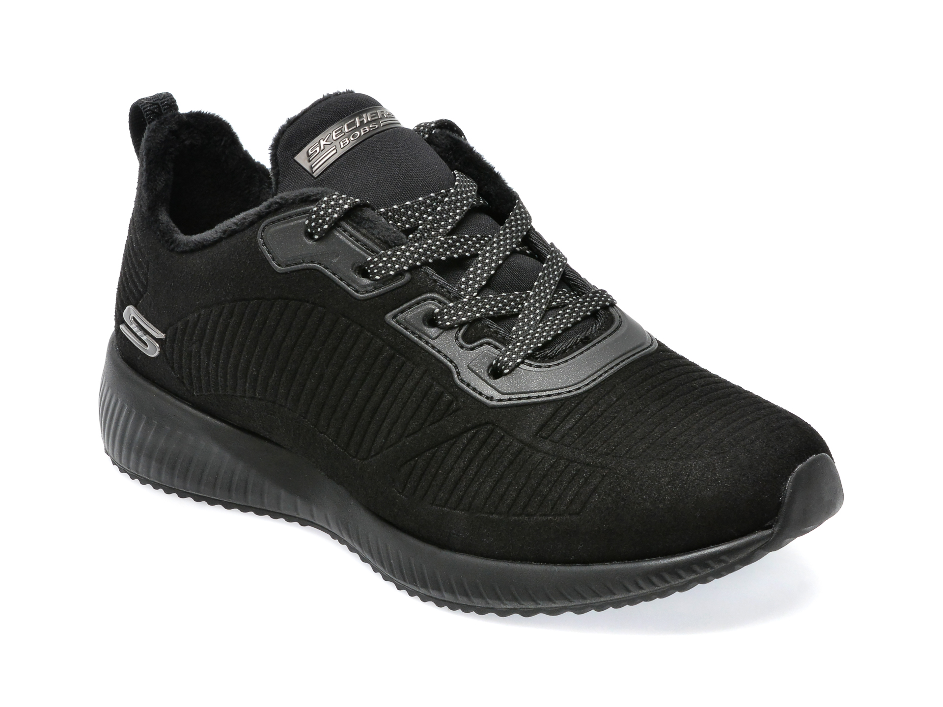 Pantofi sport SKECHERS negri, BOBS SQUAD 9, din piele ecologica