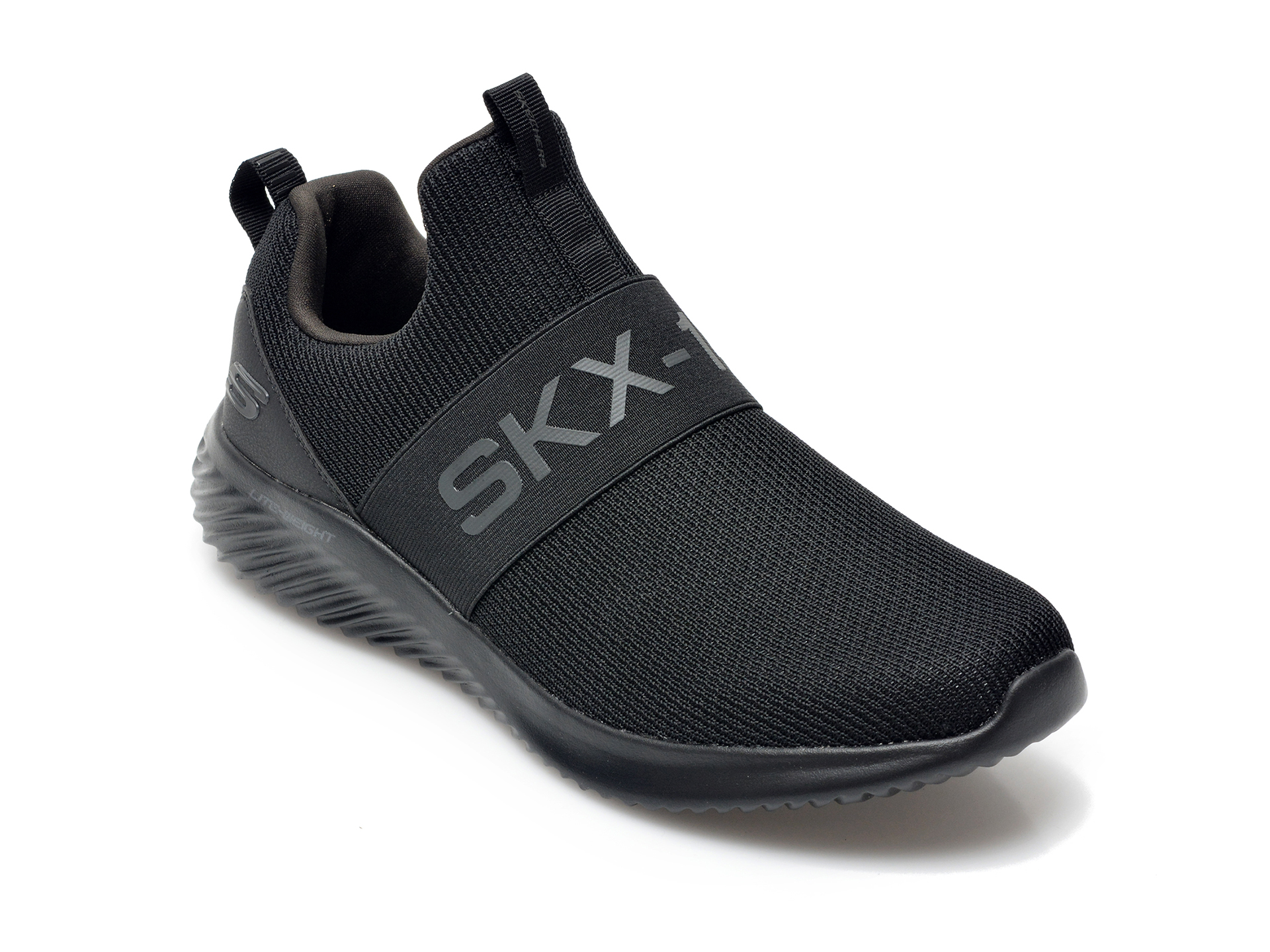 Pantofi sport SKECHERS negri, Bounderwolfston, din material textil si piele ecologica imagine otter.ro
