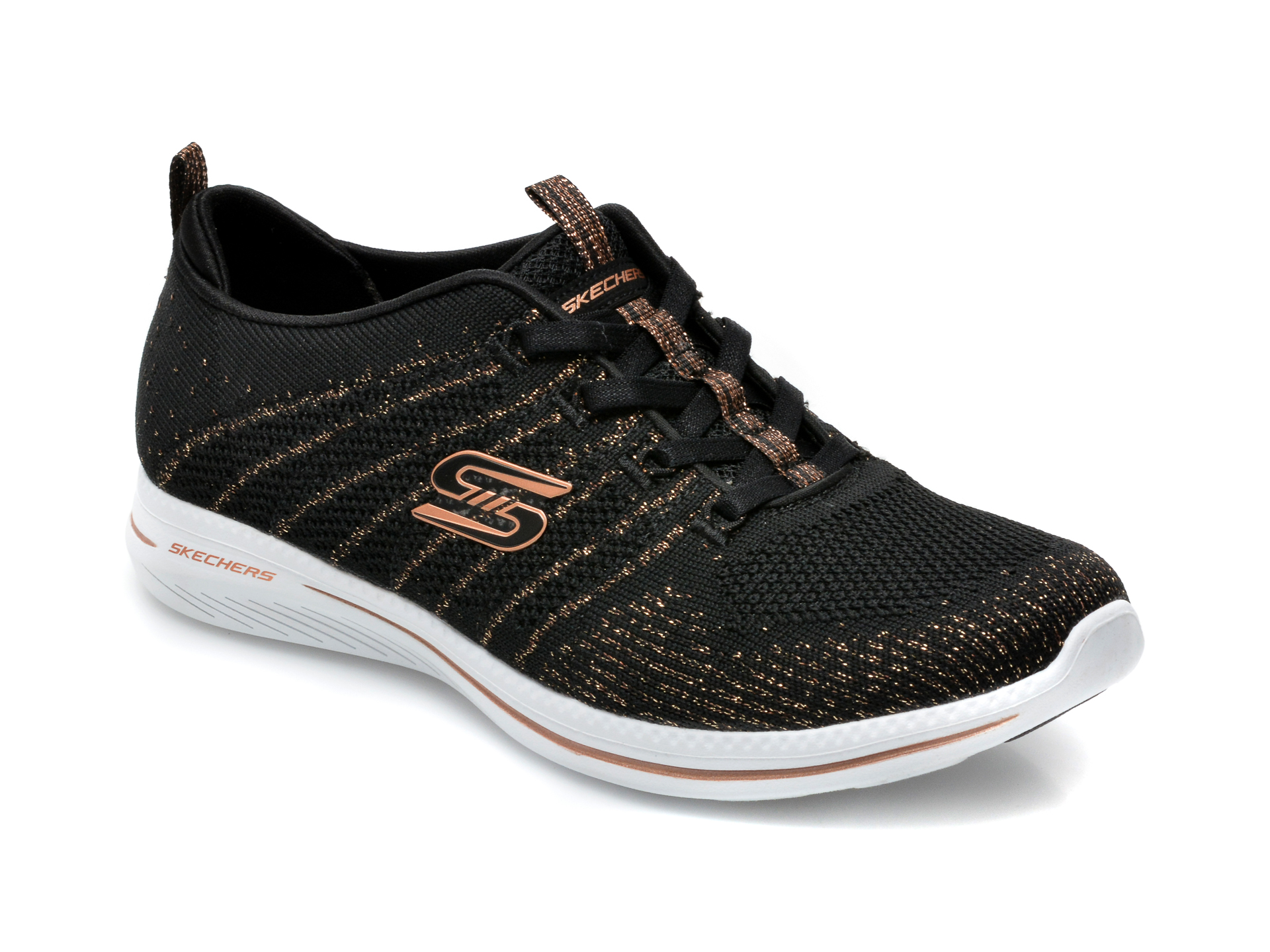 Pantofi sport SKECHERS negri, City Pro Glow On, din material textil Skechers otter.ro