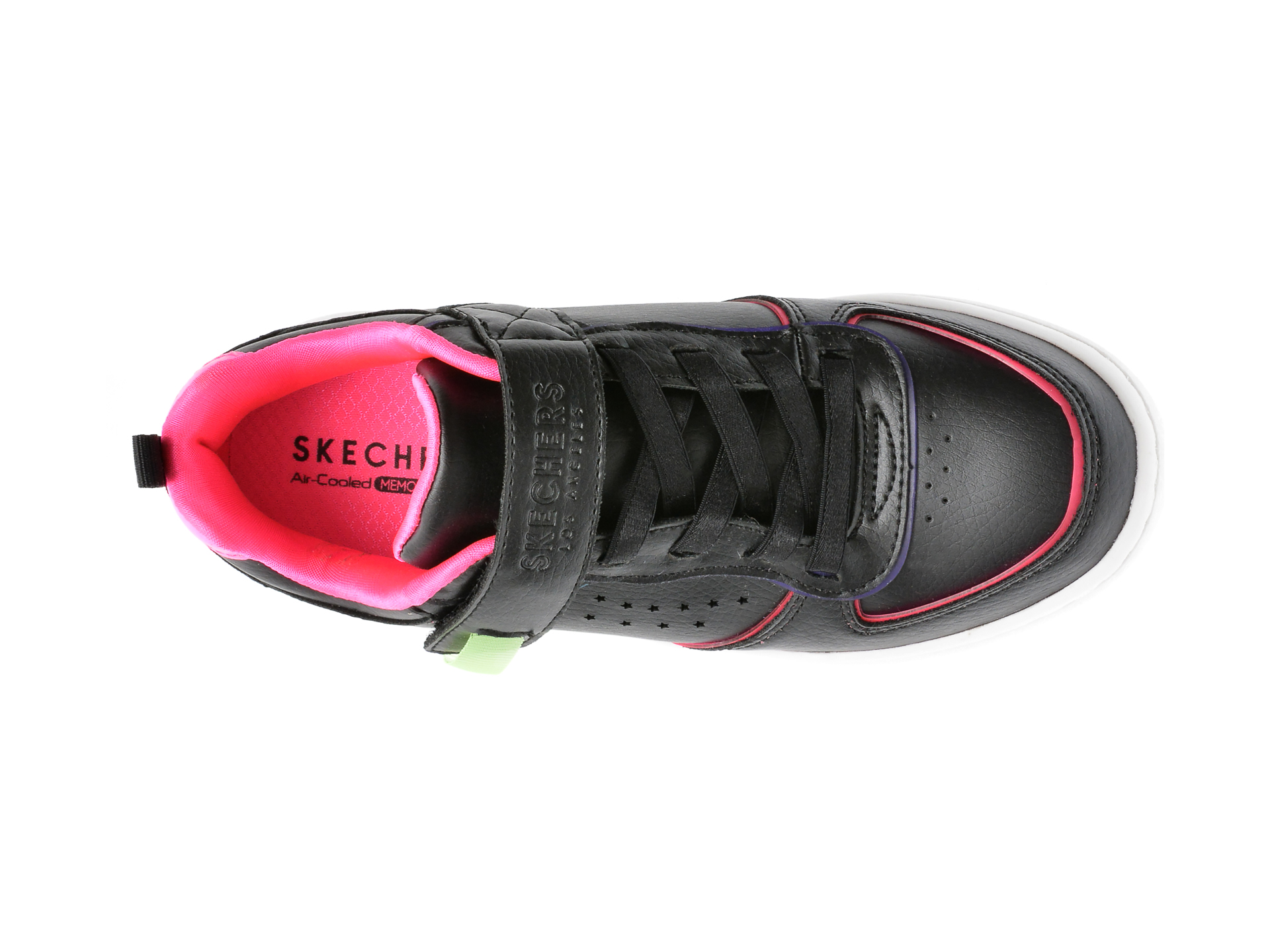 Pantofi sport SKECHERS negri, COURT SQUAD, din piele ecologica - 6