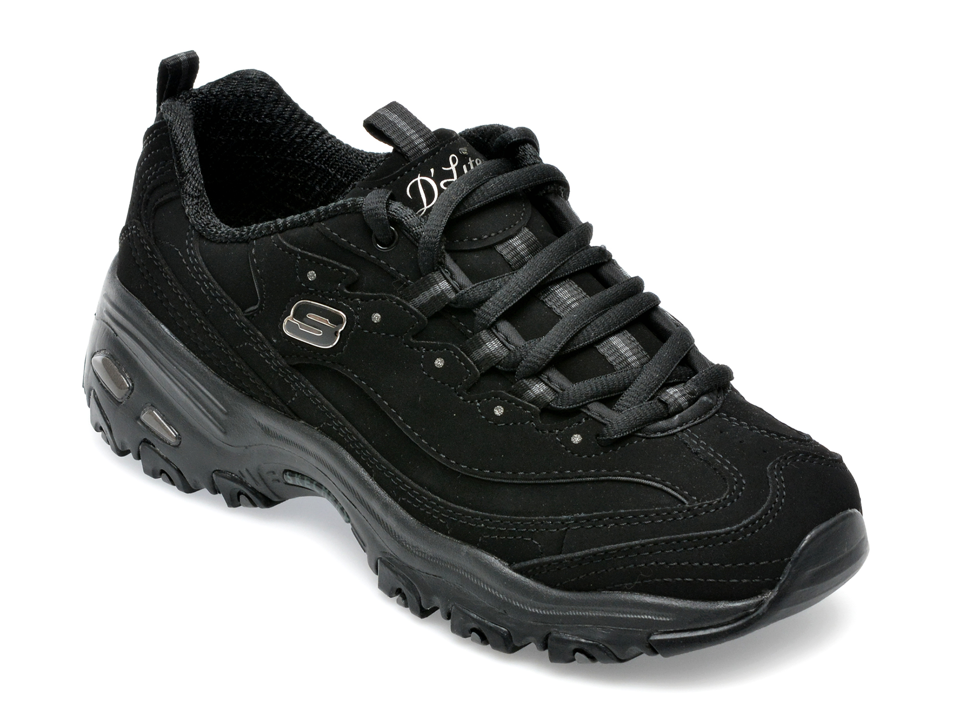 Pantofi sport SKECHERS negri, D LITES, din material textil /femei/pantofi imagine noua 2022