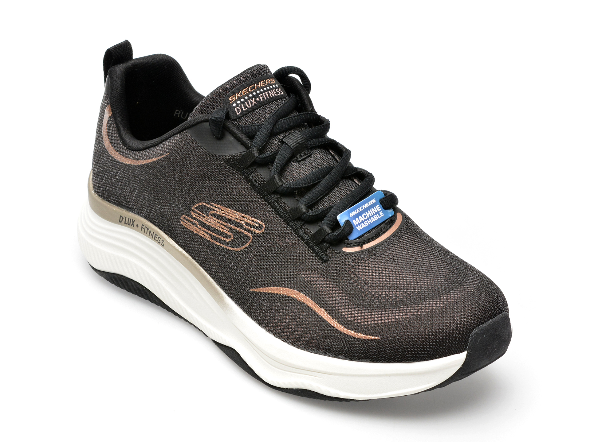 Pantofi sport SKECHERS negri, D LUX FITNESS, din mateial textil piele ecologica /barbati/pantofi imagine noua