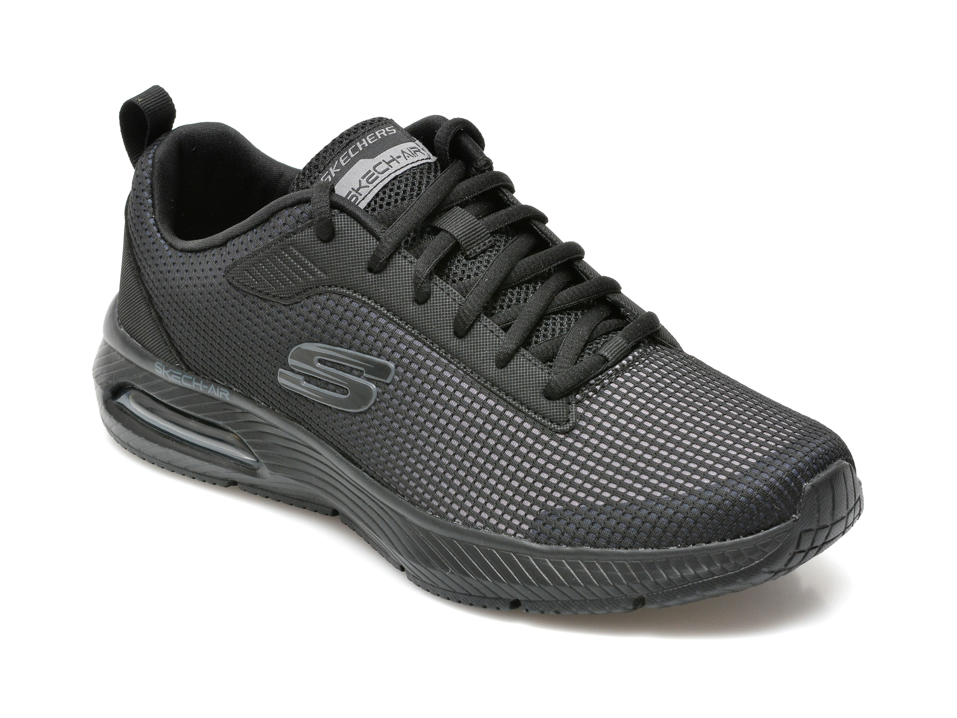 Pantofi sport SKECHERS negri, DYNA-AIR, din material textil otter.ro