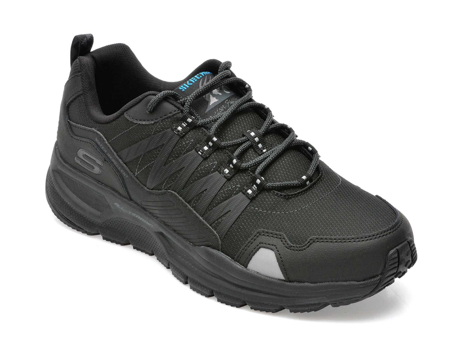 Pantofi sport SKECHERS negri, ESCAPE PLAN 2.0, din material textil si piele naturala /barbati/pantofi imagine noua
