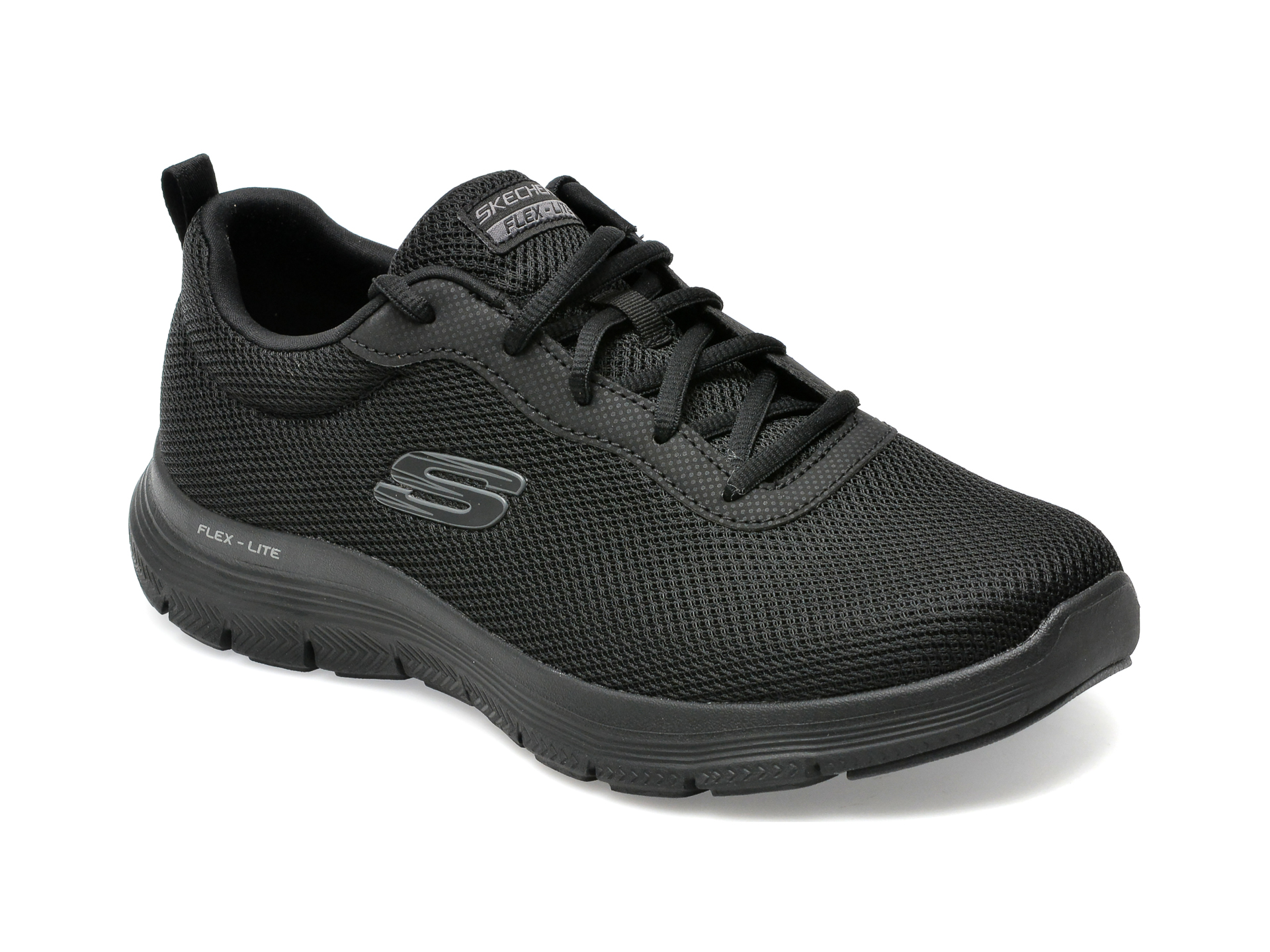 Pantofi sport SKECHERS negri, FLEX ADVANTAGE 4.0, din material textil