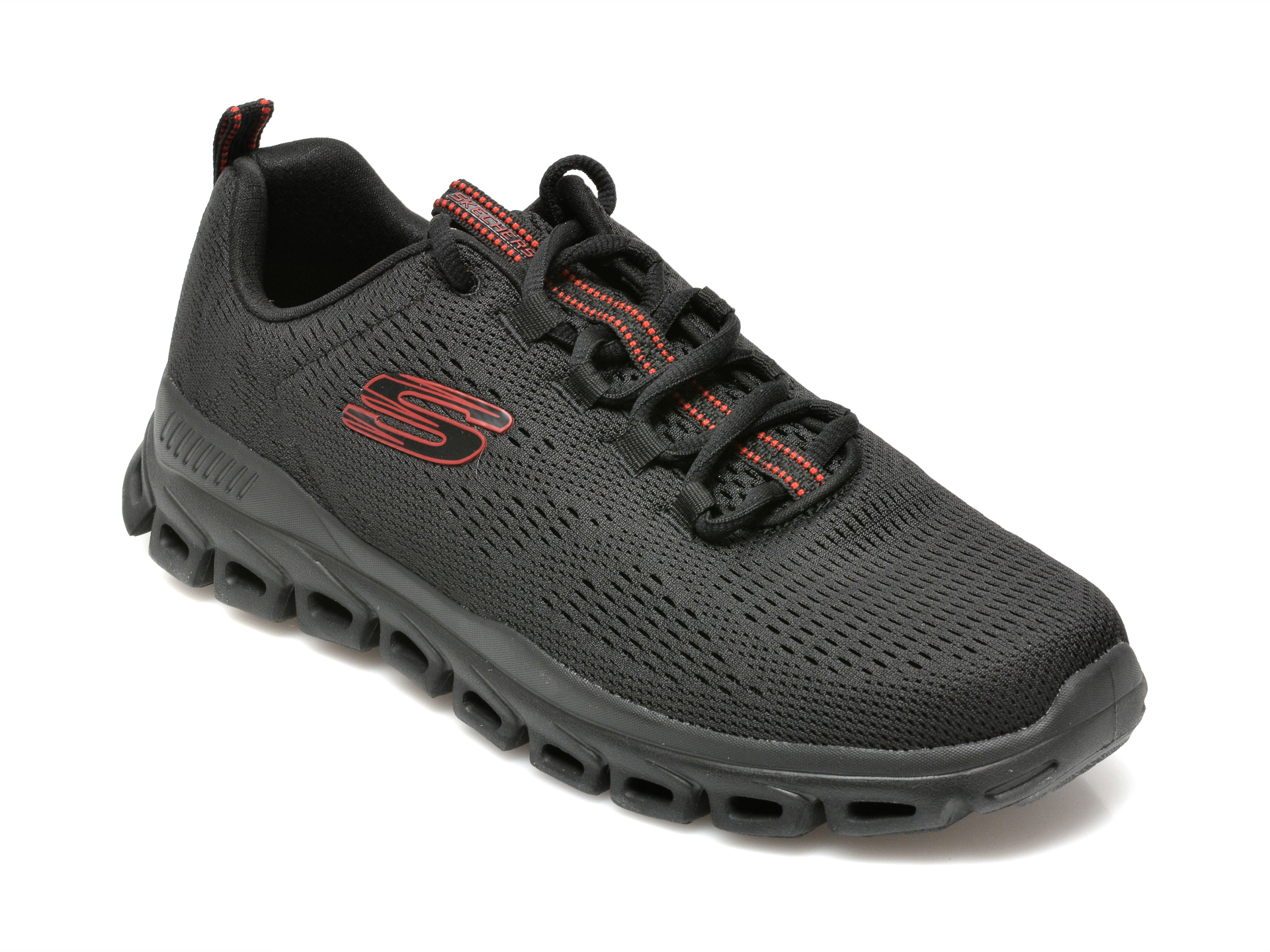 Pantofi sport SKECHERS negri, GLIDE-STEP, din material textil otter.ro