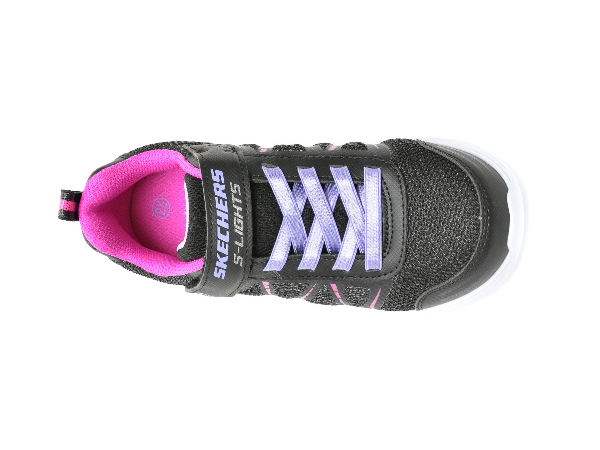 Pantofi sport SKECHERS negri, GLIMMER KICKS, din piele ecologica - 6