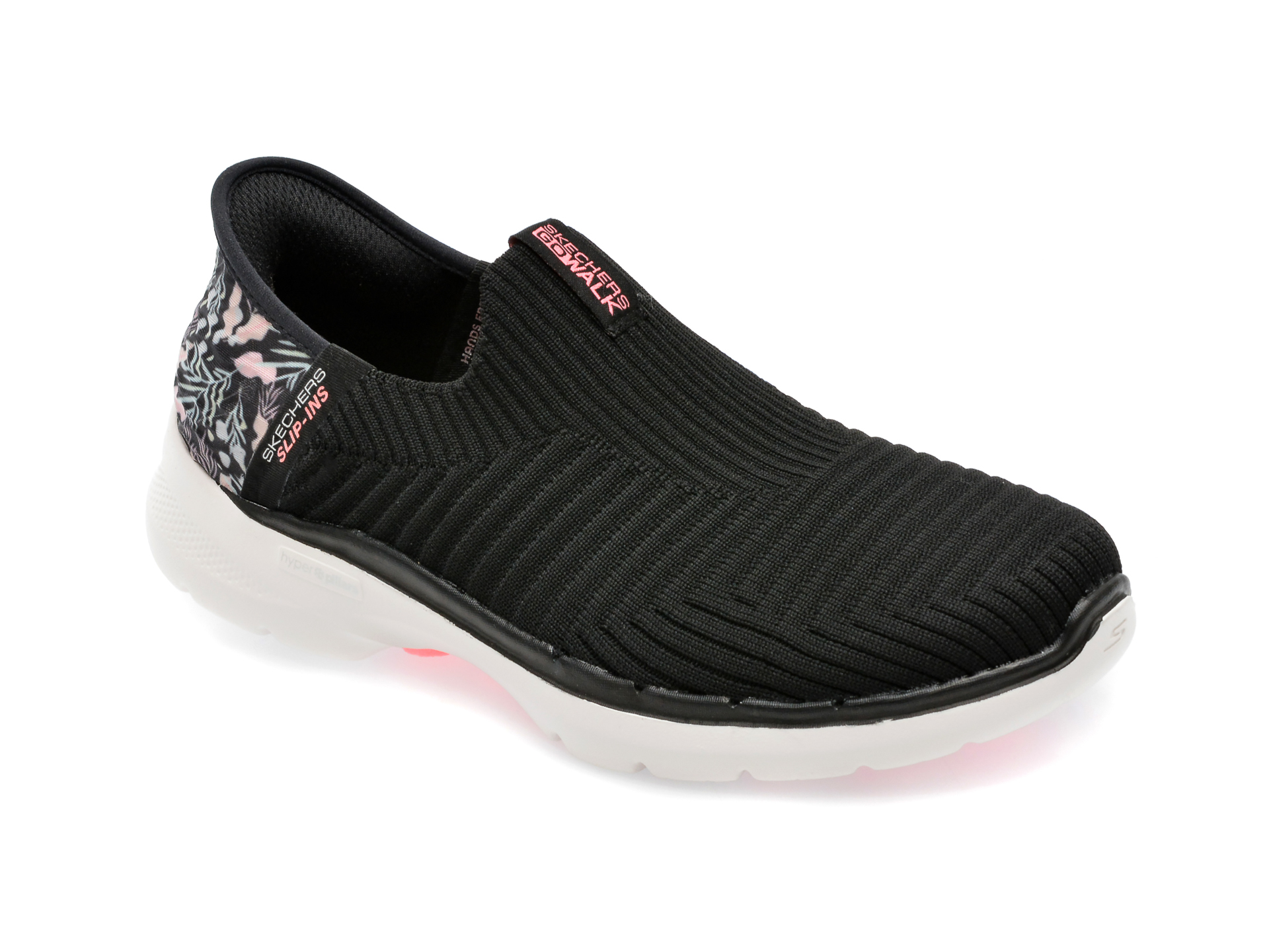 Pantofi sport SKECHERS negri, GO WALK 6, din material textil /femei/pantofi imagine super redus 2022