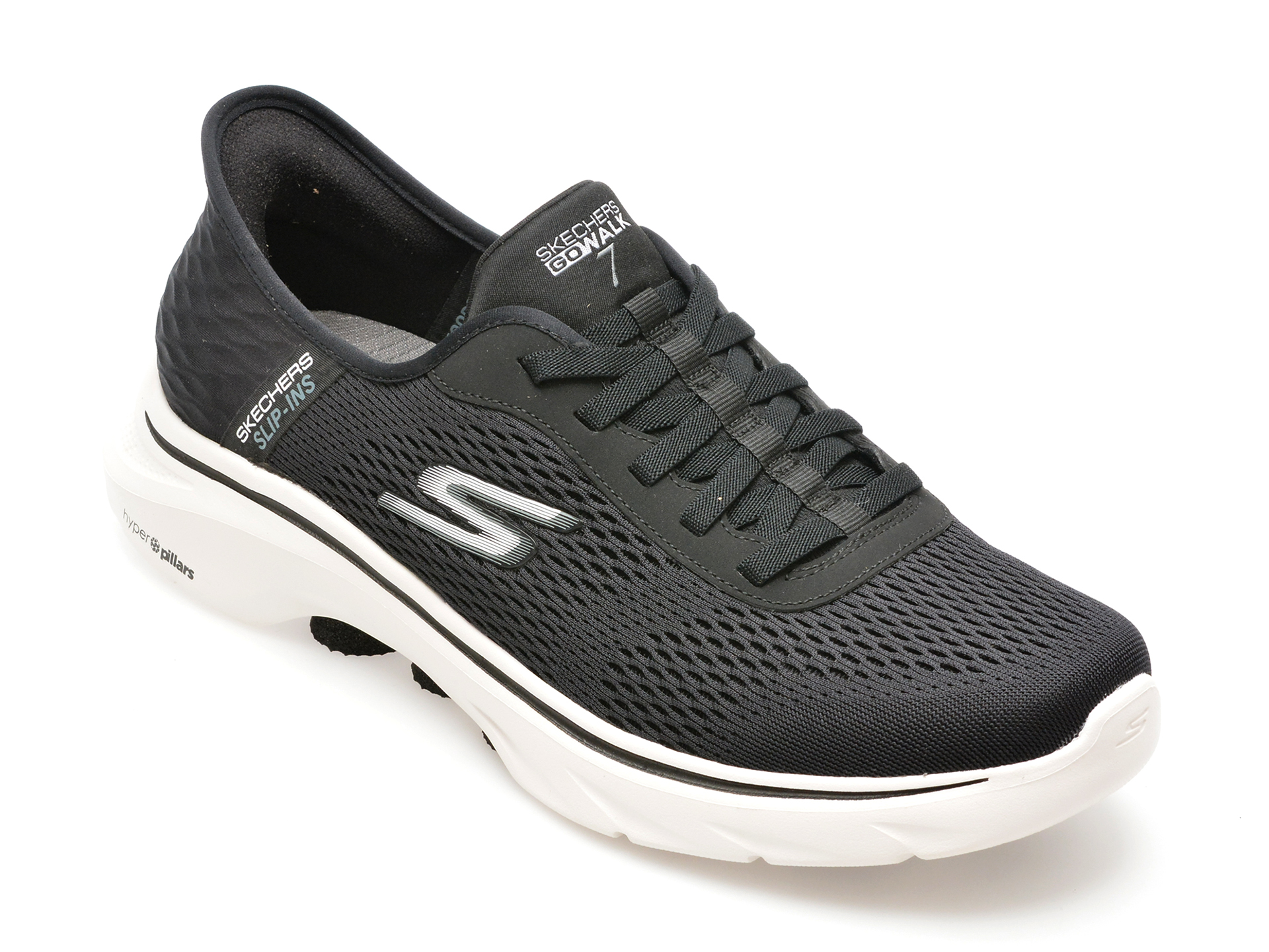 Pantofi sport SKECHERS negri, GO WALK 7, din material textil