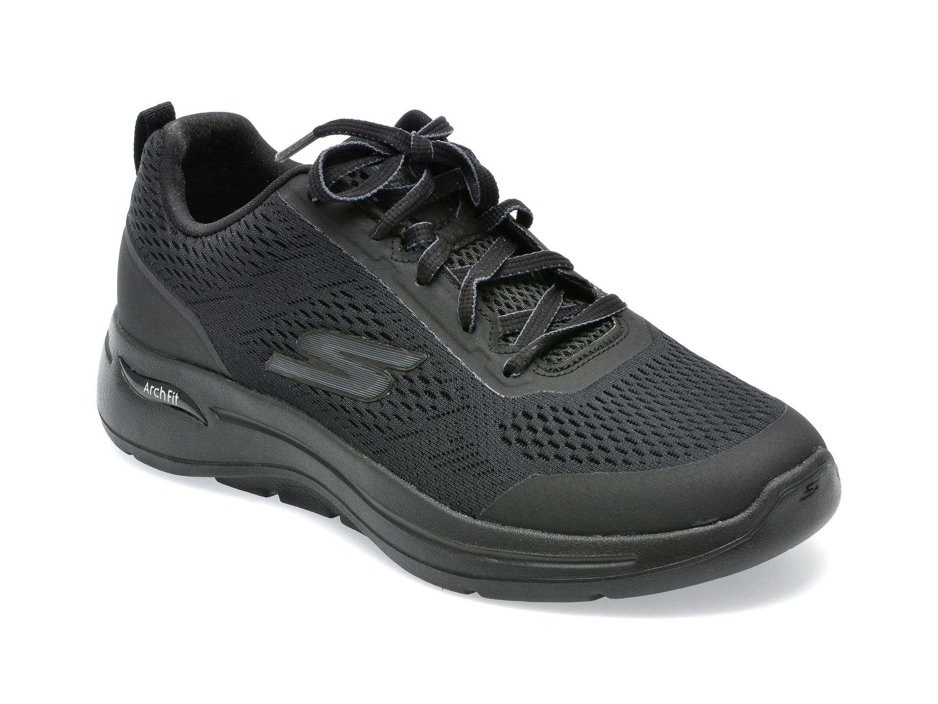 Pantofi sport SKECHERS negri, GO WALK ARCH FIT9, din material textil imagine reduceri black friday 2021 otter.ro