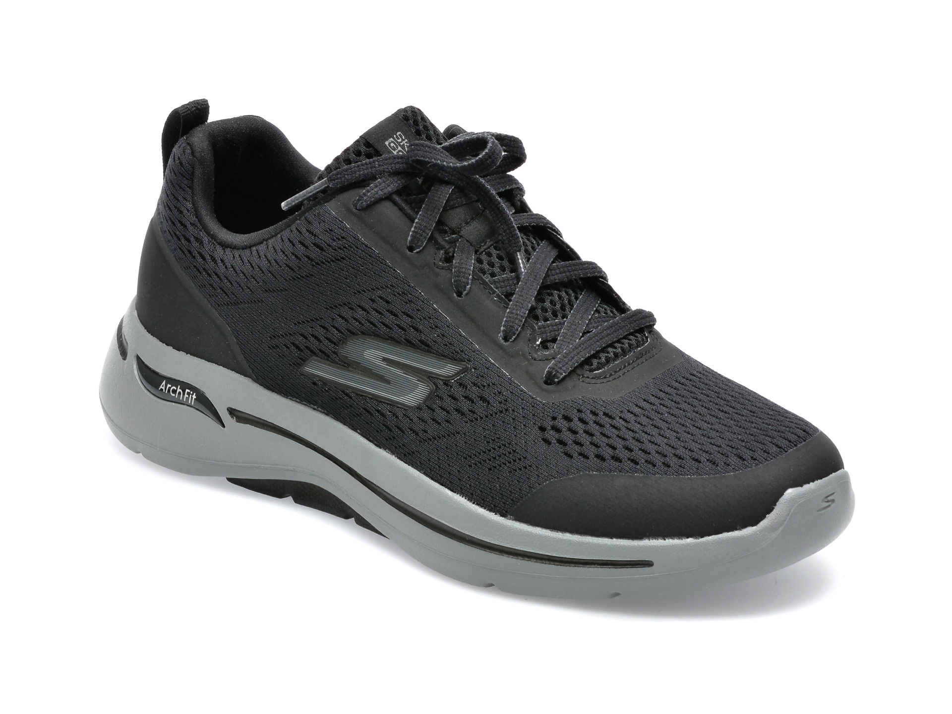 Pantofi sport SKECHERS negri, GO WALK ARCH FIT, din material textil /barbati/pantofi