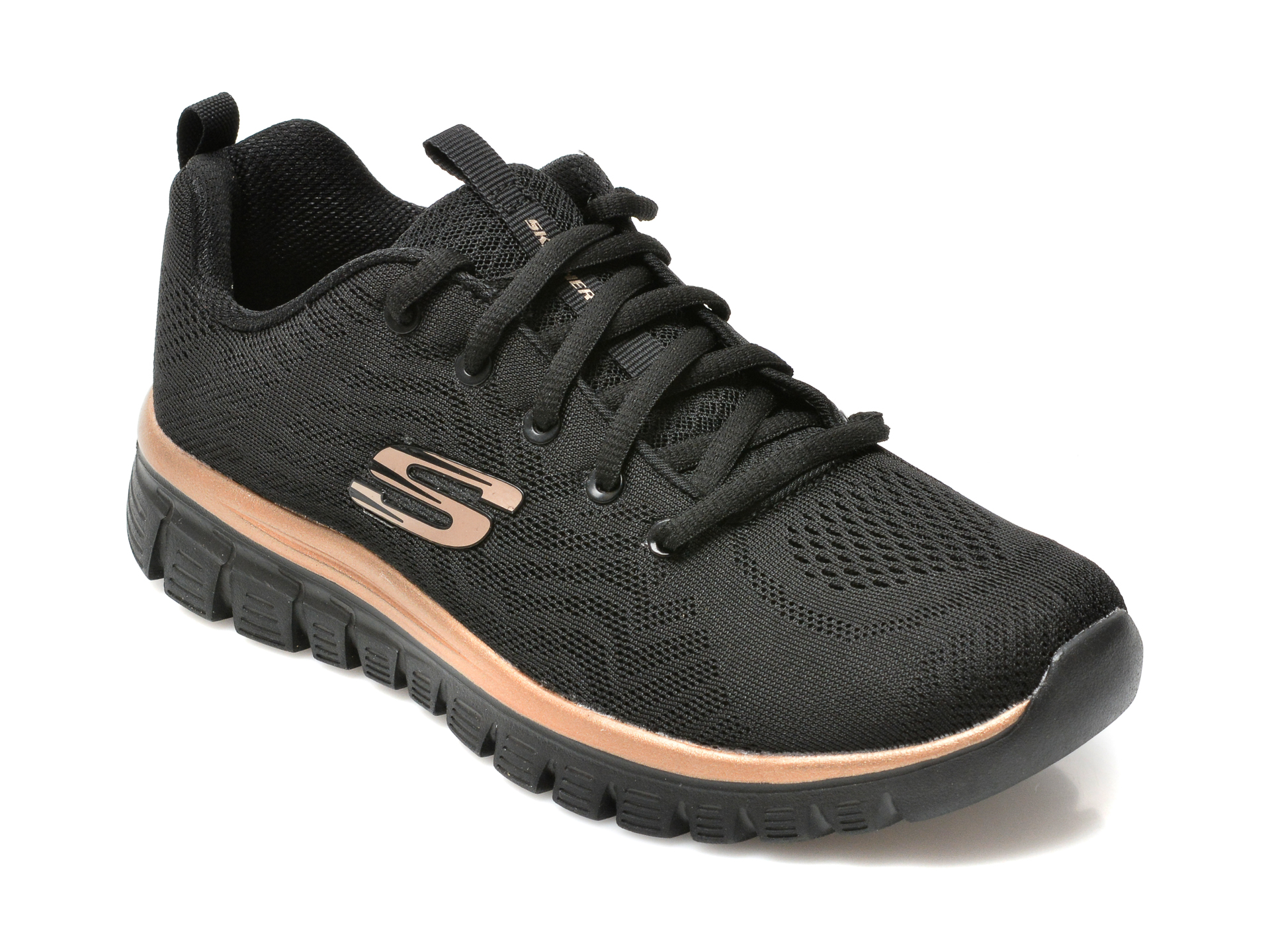 Pantofi sport SKECHERS negri, GRACEFUL, din material textil otter imagine noua