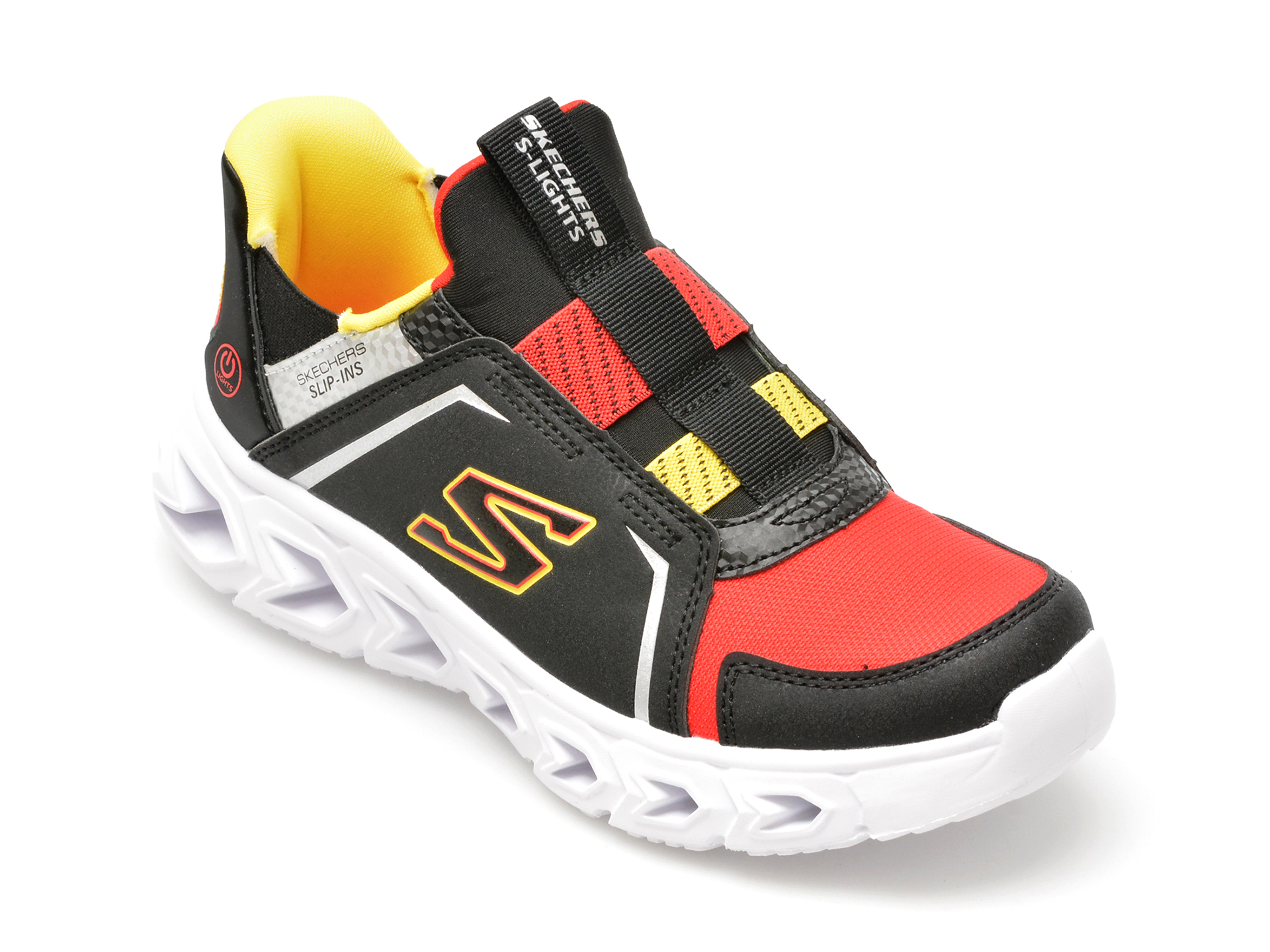 Pantofi sport SKECHERS negri, HYPNO-FLASH 2.0, din piele ecologica
