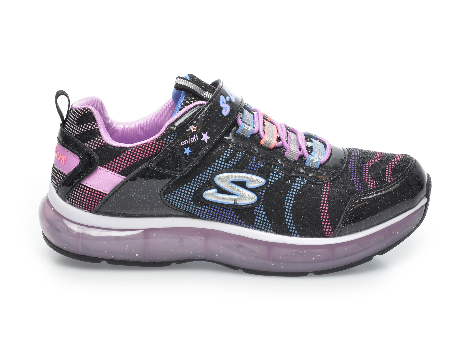 Pantofi sport SKECHERS negri, Light Sparks, din material textil - 1