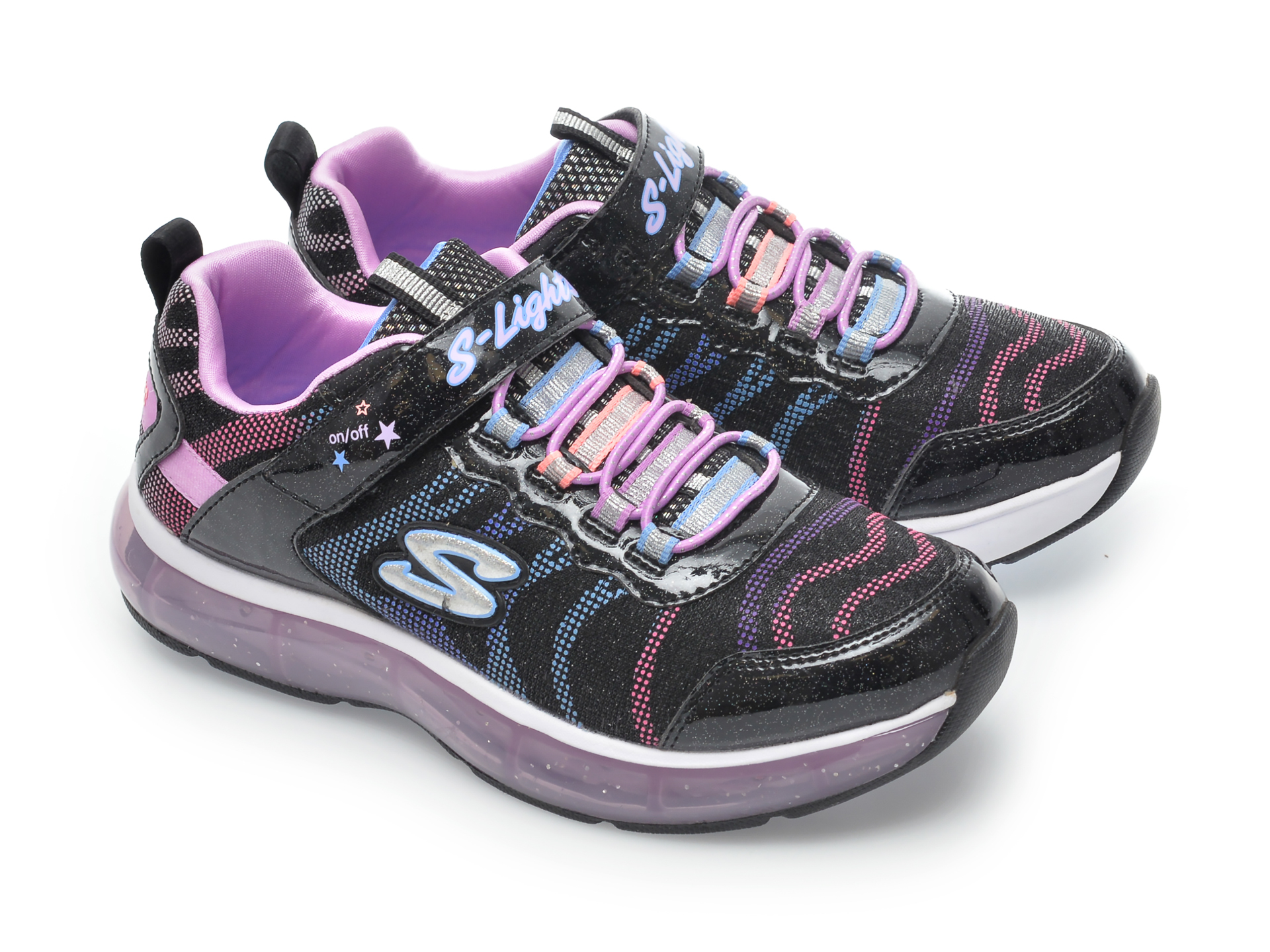 Pantofi sport SKECHERS negri, Light Sparks, din material textil - 4