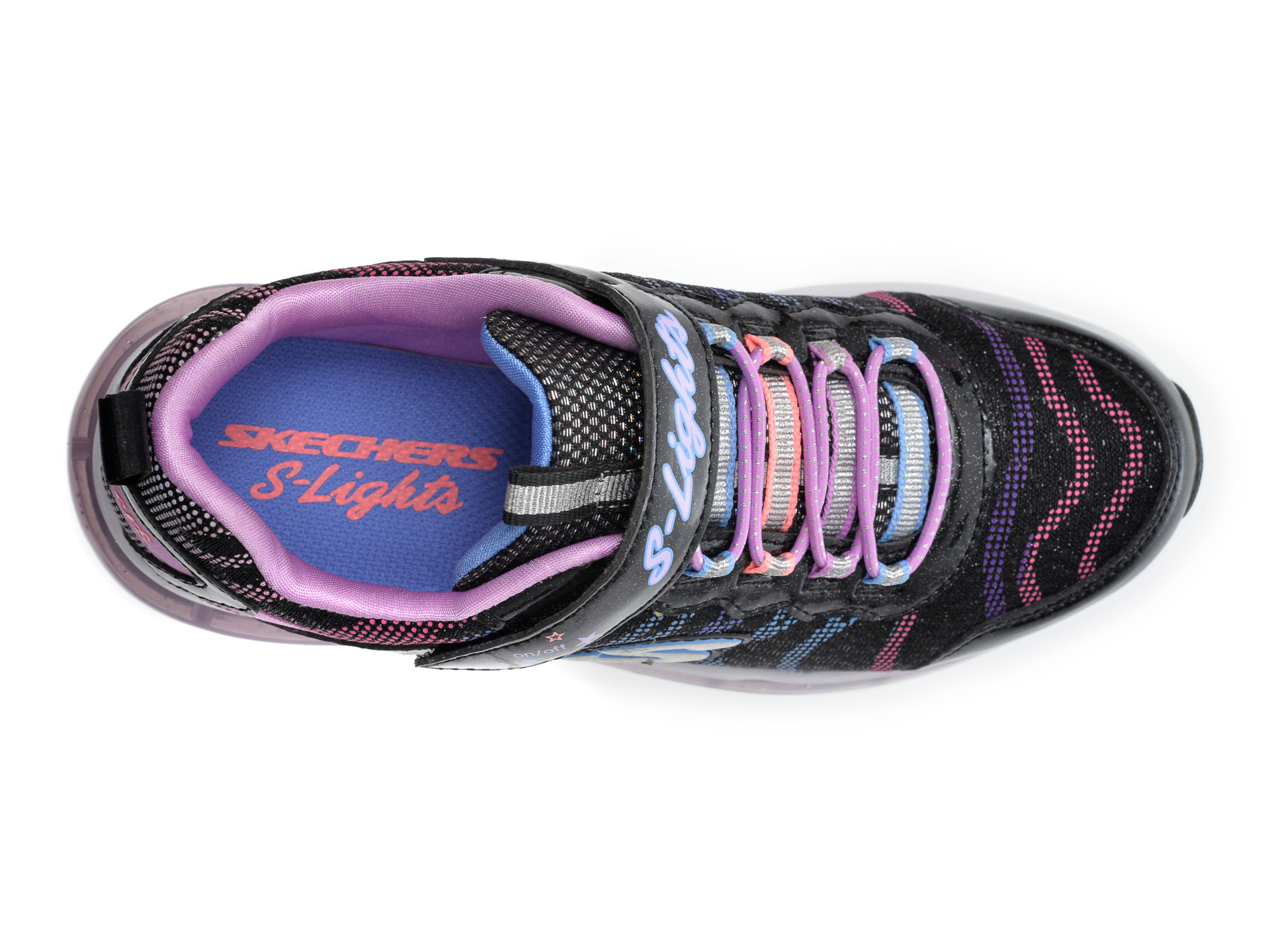 Pantofi sport SKECHERS negri, Light Sparks, din material textil - 6