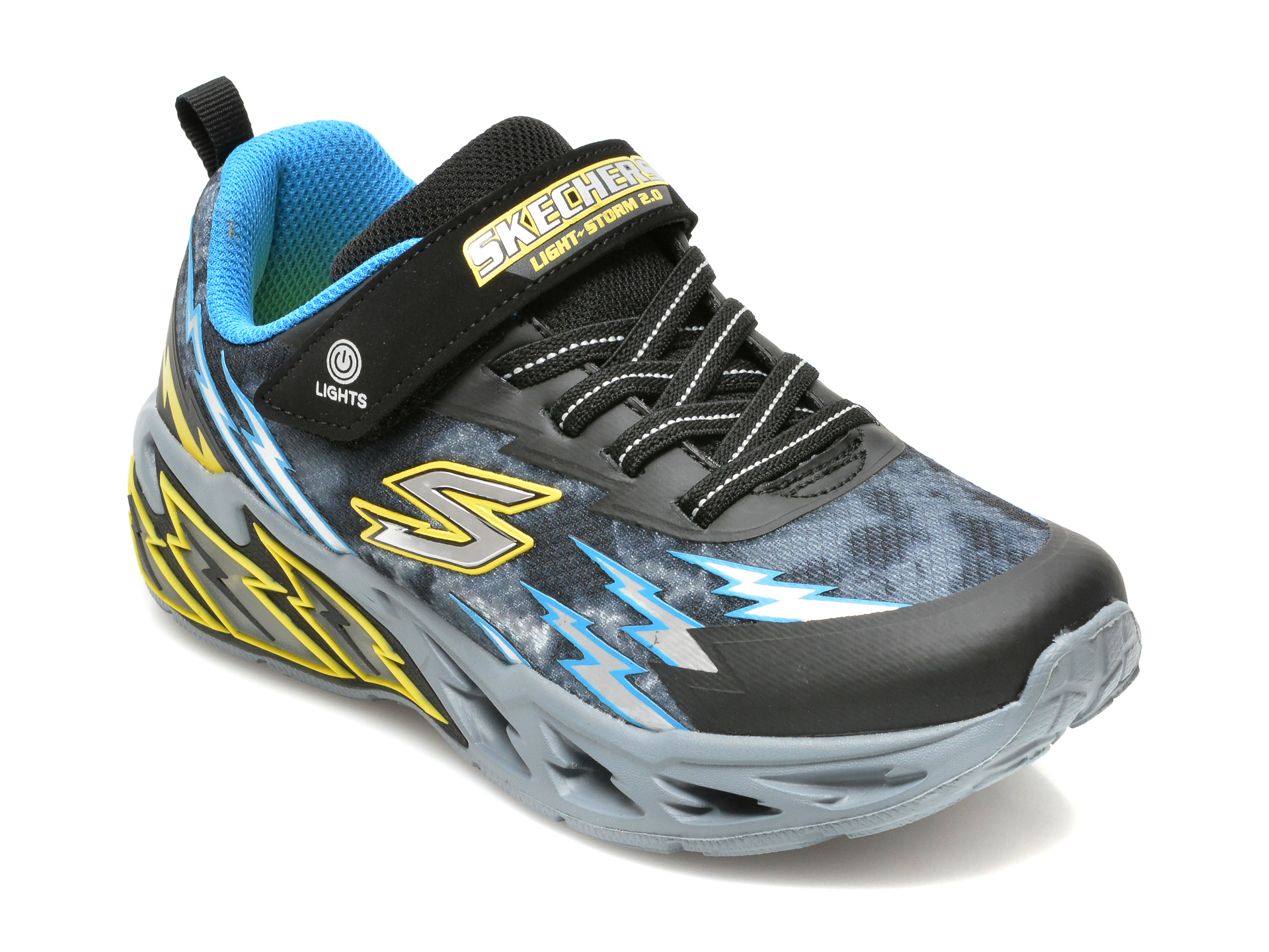 Pantofi sport SKECHERS negri, LIGHT STORM, din material textil imagine reduceri black friday 2021 otter.ro